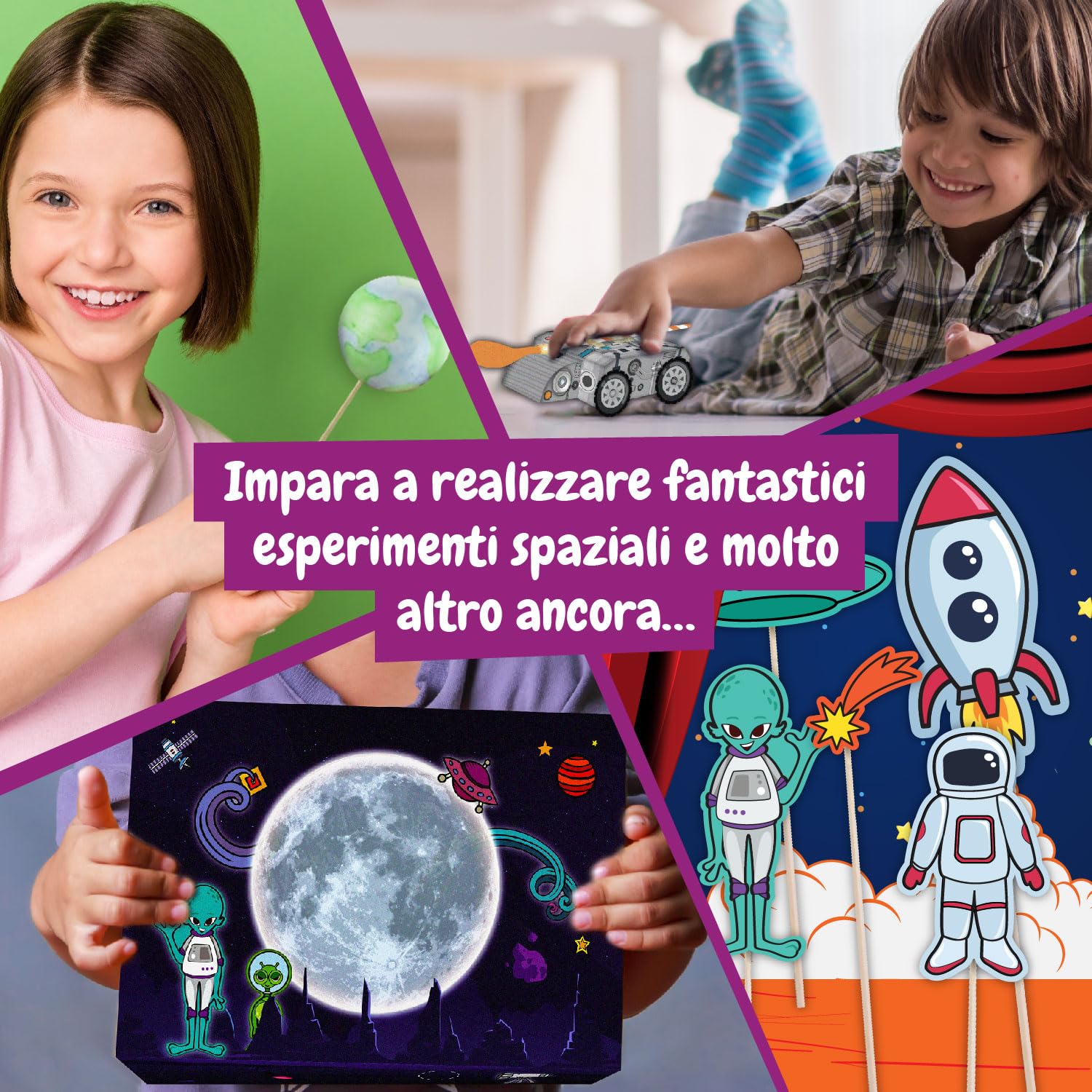 Science4You Aventura con Laboratorio Spaziale, Bambini 4+ Anni, Kit di Scienza, 17 Attività: Razzo Spazialle Giocattolo, Sistema Solare da Construire, Regalo di Planetario per Bambini 3 4 5+ Anni