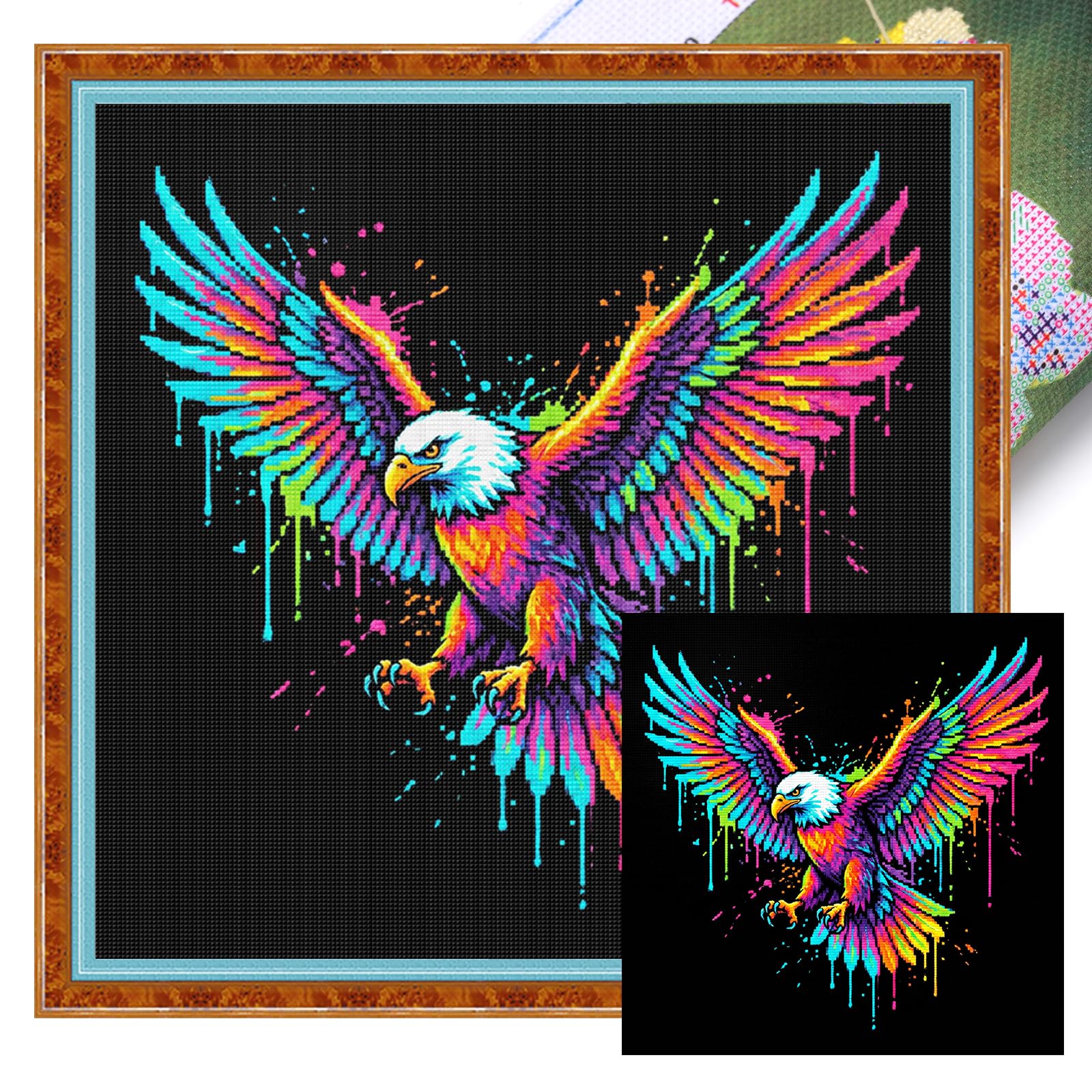 Animal Full 14CT Cross Stitch Horse Kit 11.81x11.81inch Needlework Embroidery Set for Beginners Home Decor