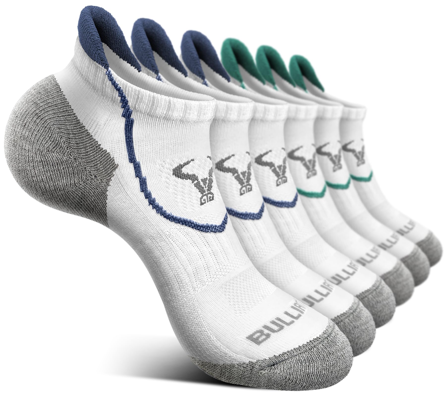 BULLIANT Women Athletic Ankle Running Socks Multi-Pack Cushioned No Show