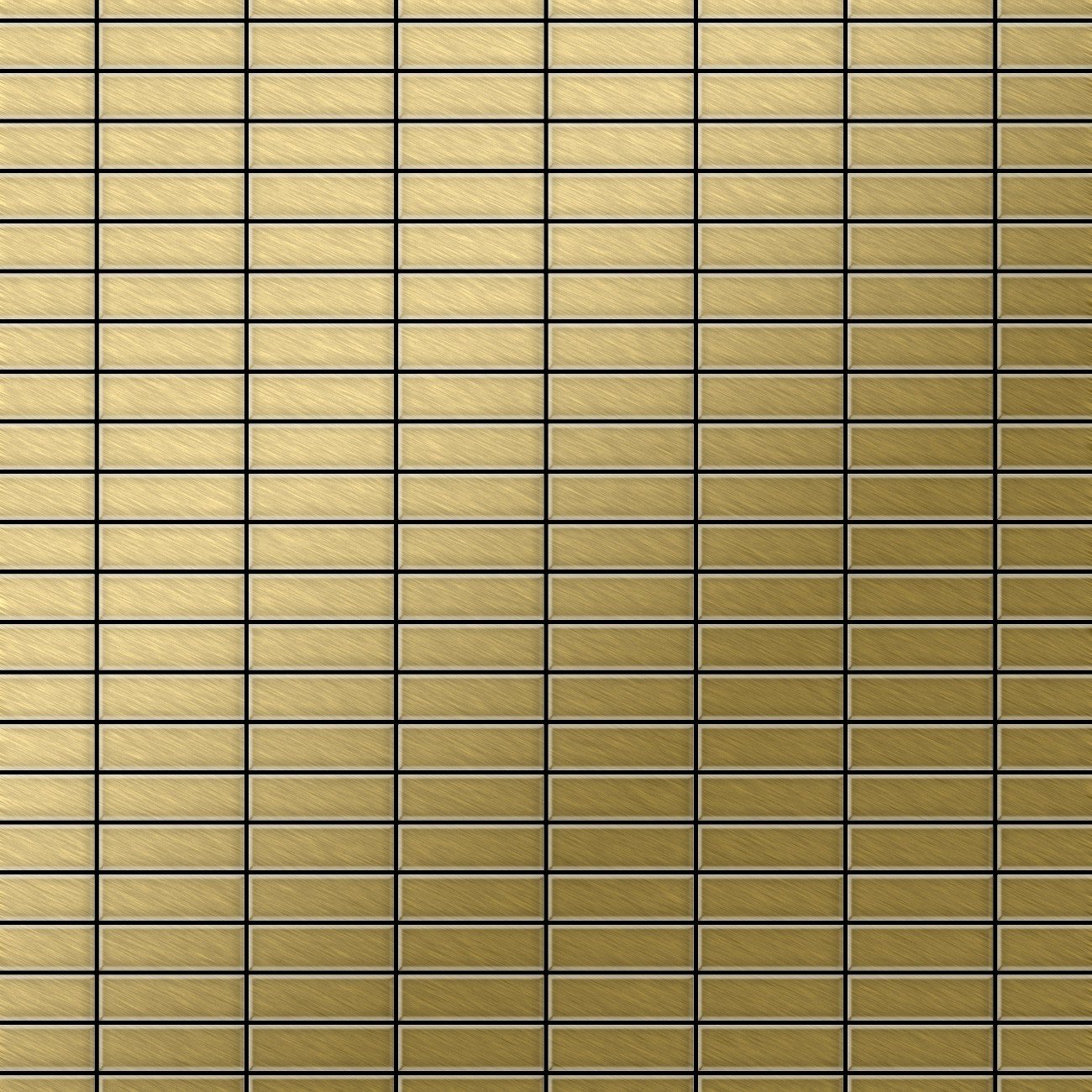 Metal Mosaic Tile Titanium Gold brushed gold 1.6mm Cabin-Ti-GB