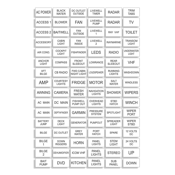 Buy WHITE Marine Boat Dash Board Switch Instrument Panel Decal Sticker