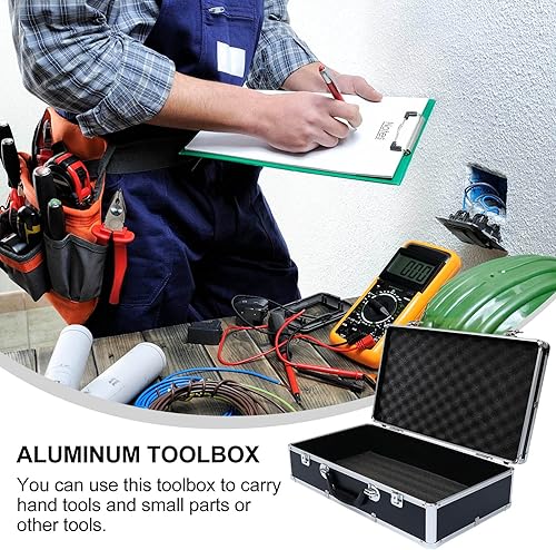 Miniatura 6 de Caja de herramientas de metal Caja de herramientas dura Estuche de transporte duro universal con espuma protege herramientas electrónicas Cámaras y