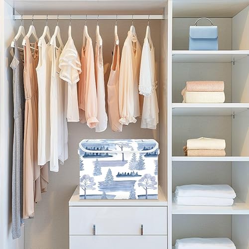 Miniatura 5 de Foggy Forest Storage Totes With Lids Stackable Organizing Containers Closet Storage Bins for Office Supplies Home Decor