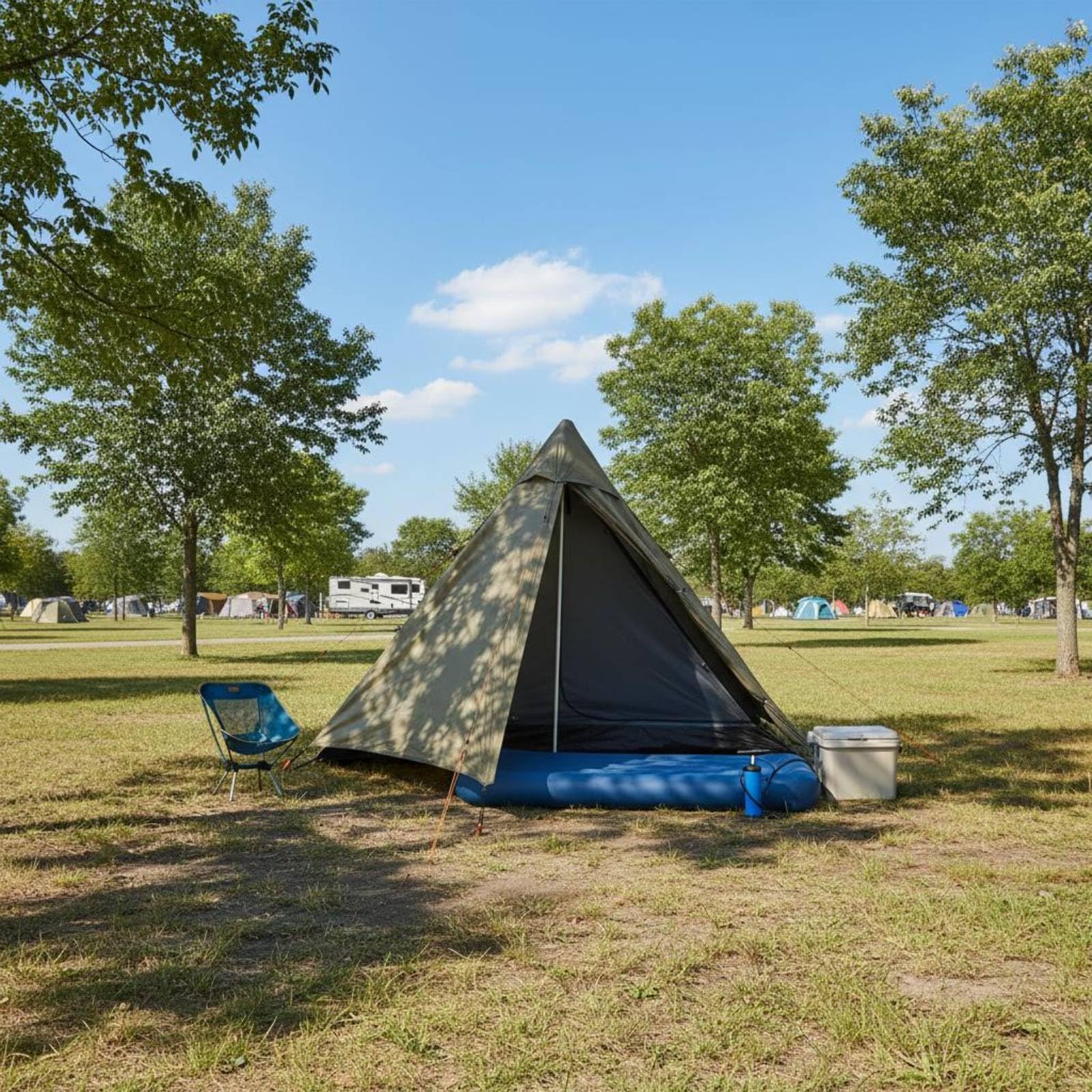 Gralara Tienda Piramidal Protección Solar Tienda de un Solo Plaza Transpirable Artículo Camping para Senderismo, Montaña, Viaje