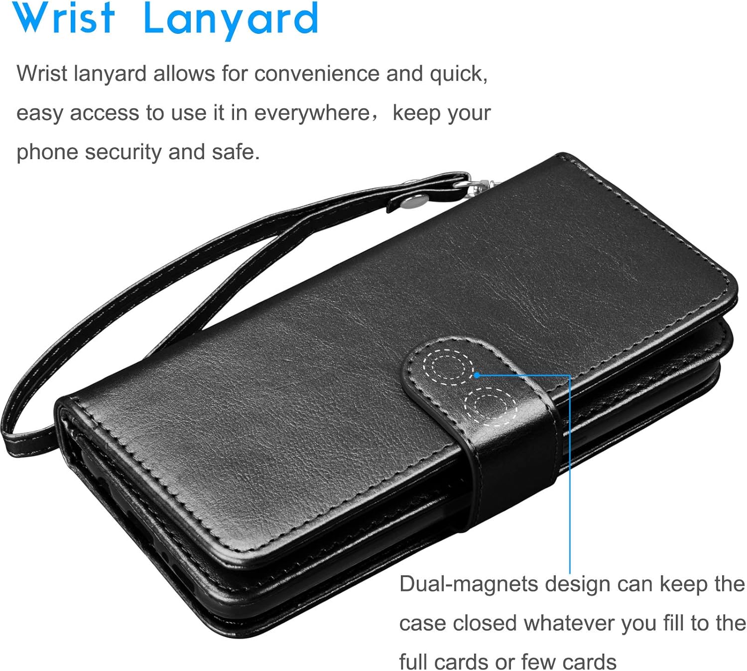 Galaxy Note 10 Case, Galaxy Note 10 Wallet Case, Luxury Cash Credit Card Slots Holder Carrying Folio Flip PU Leather Cover [Detachable Magnetic Hard Case] Kickstand for Samsung Galaxy Note10 [Black] - Image 7