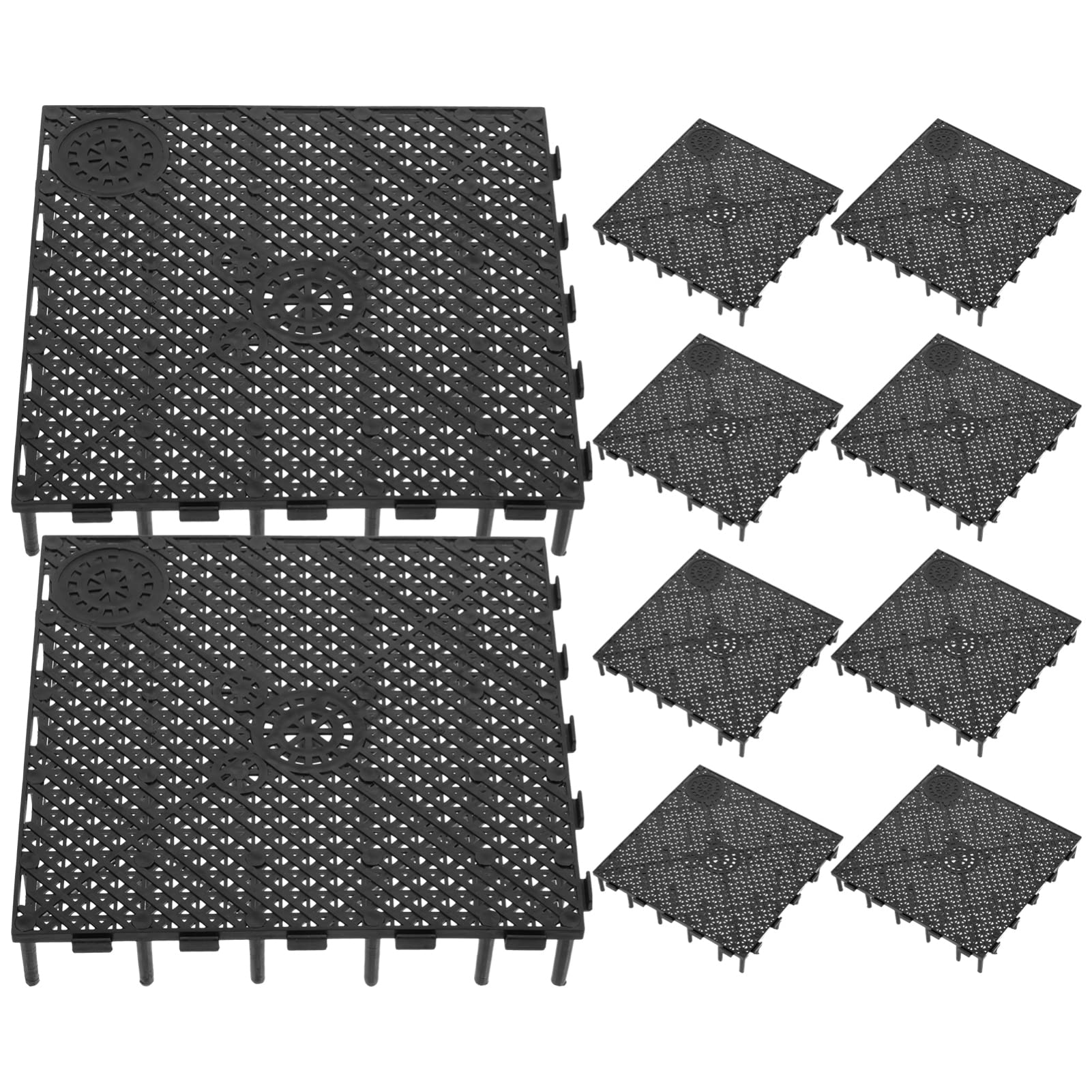 Mikikit 10 Stücke Aquarium Bodengitter: Platte PVC Fischtank Bottom Filter Aquarium Undergreavel Kunststoff Filterbrettteiler Aquarium Tank Bottom Black