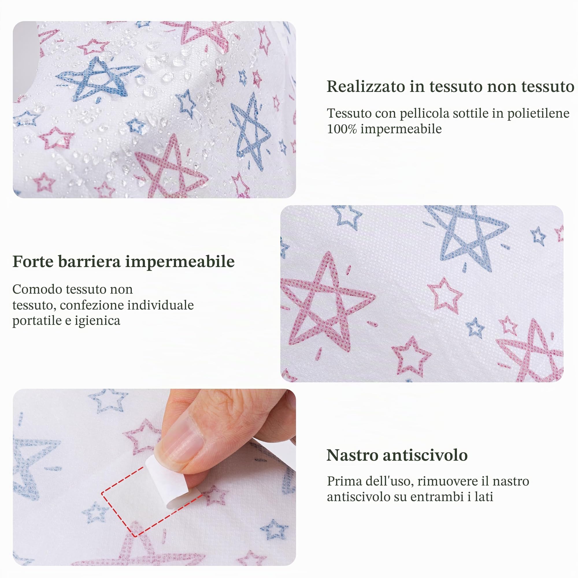 Copriwater Monouso Antibatterico 65x60 cm Impermeabile Portatile WC Cover 30 Pezzi