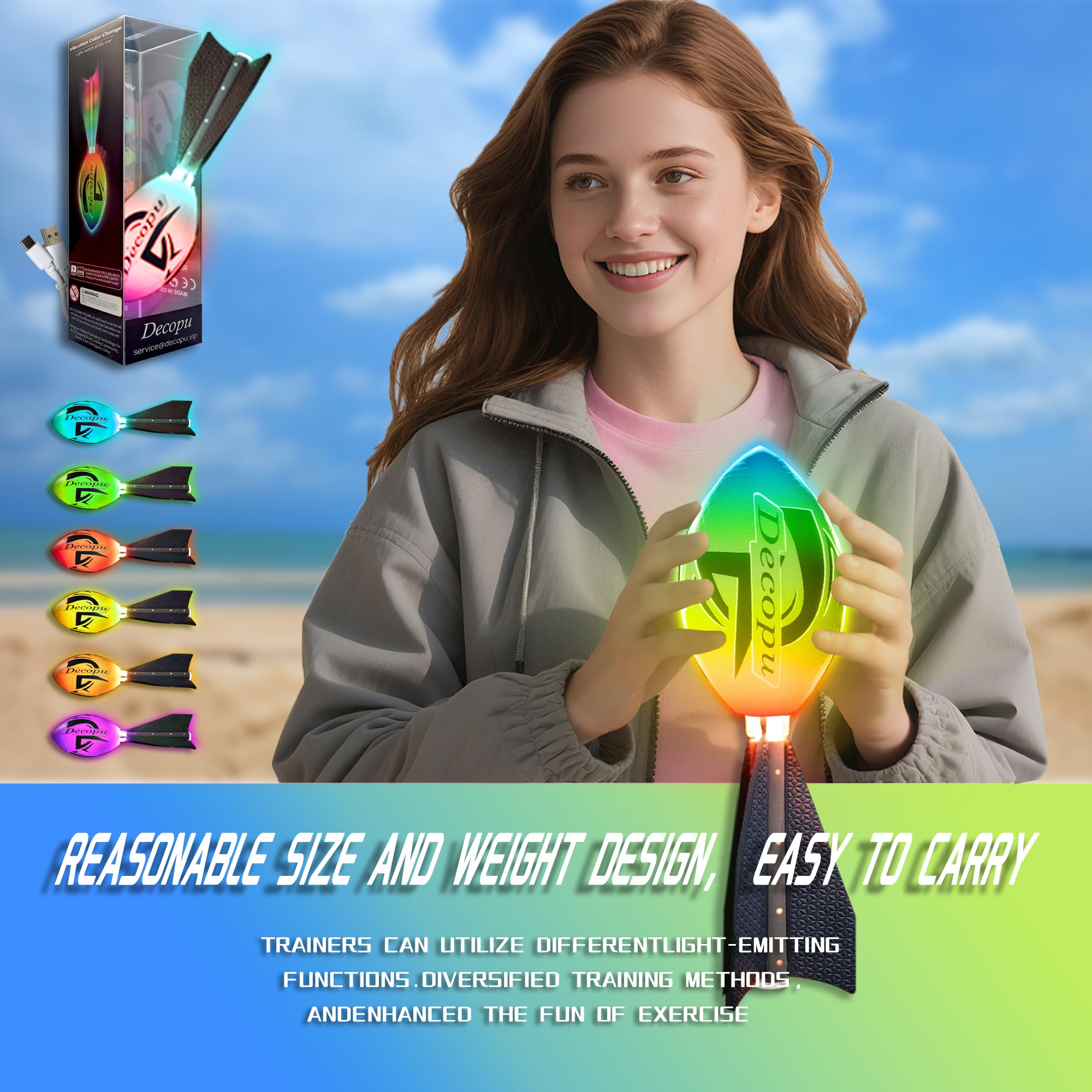 2025 Latest Light Up Football-Glow in The Dark Ball-Rechargeable-Vibration color change-Outdoor Sports Birthday&Summer Gifts for Boys 6-8 8-12 13+ Year Old-gift for teen boys age 8 9 10 11 12 13 14 15