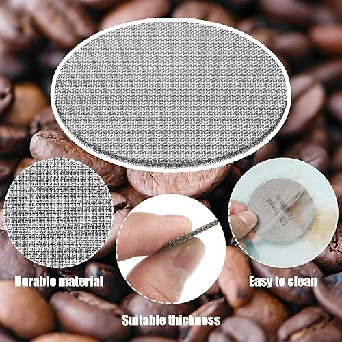 Miniatura 2 de Pantalla de disco de café espresso de 2.303 in Filtro de café de acero inoxidable Pantalla de disco de café reutilizable para ducha inferior