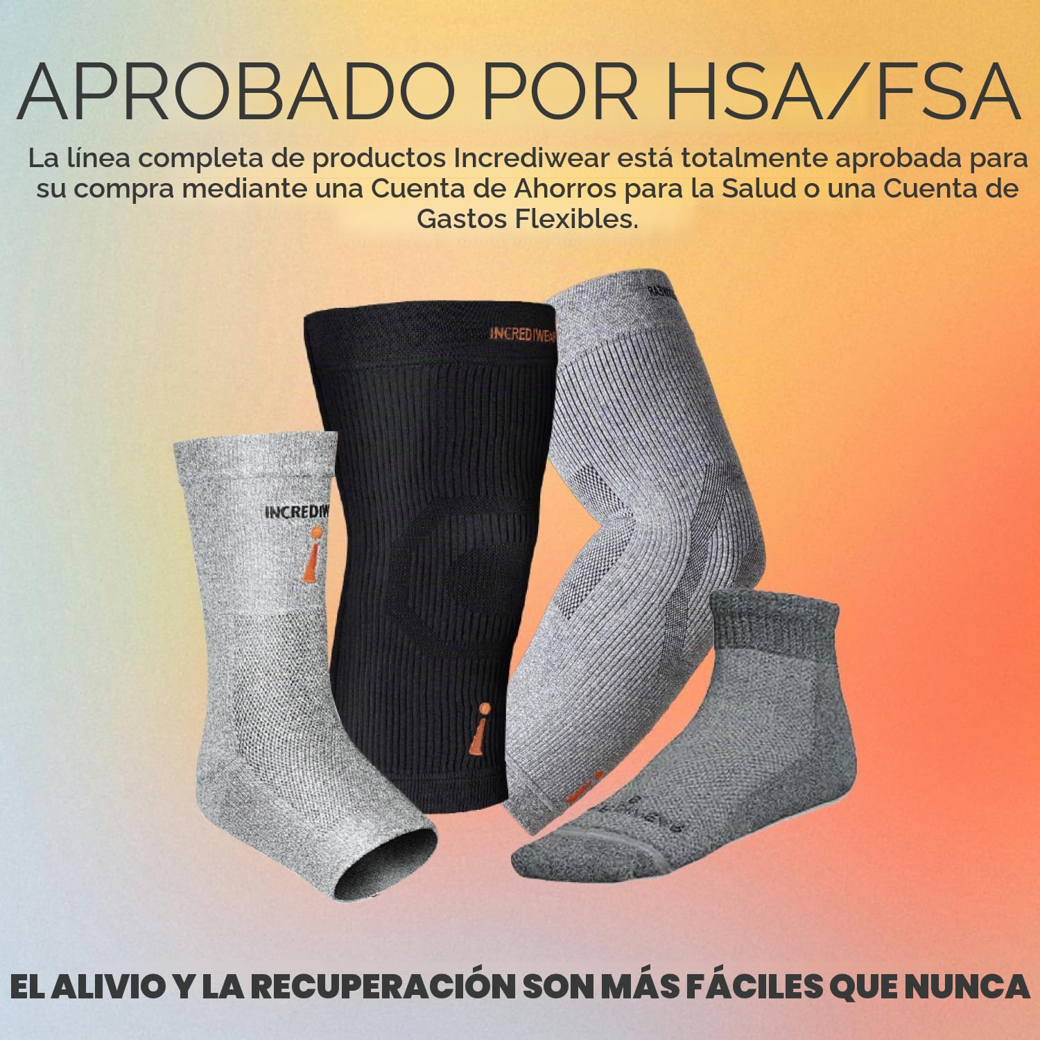 Incrediwear Manga de Rodilla Incrdibrace, Negro, XX-Large Unisex
