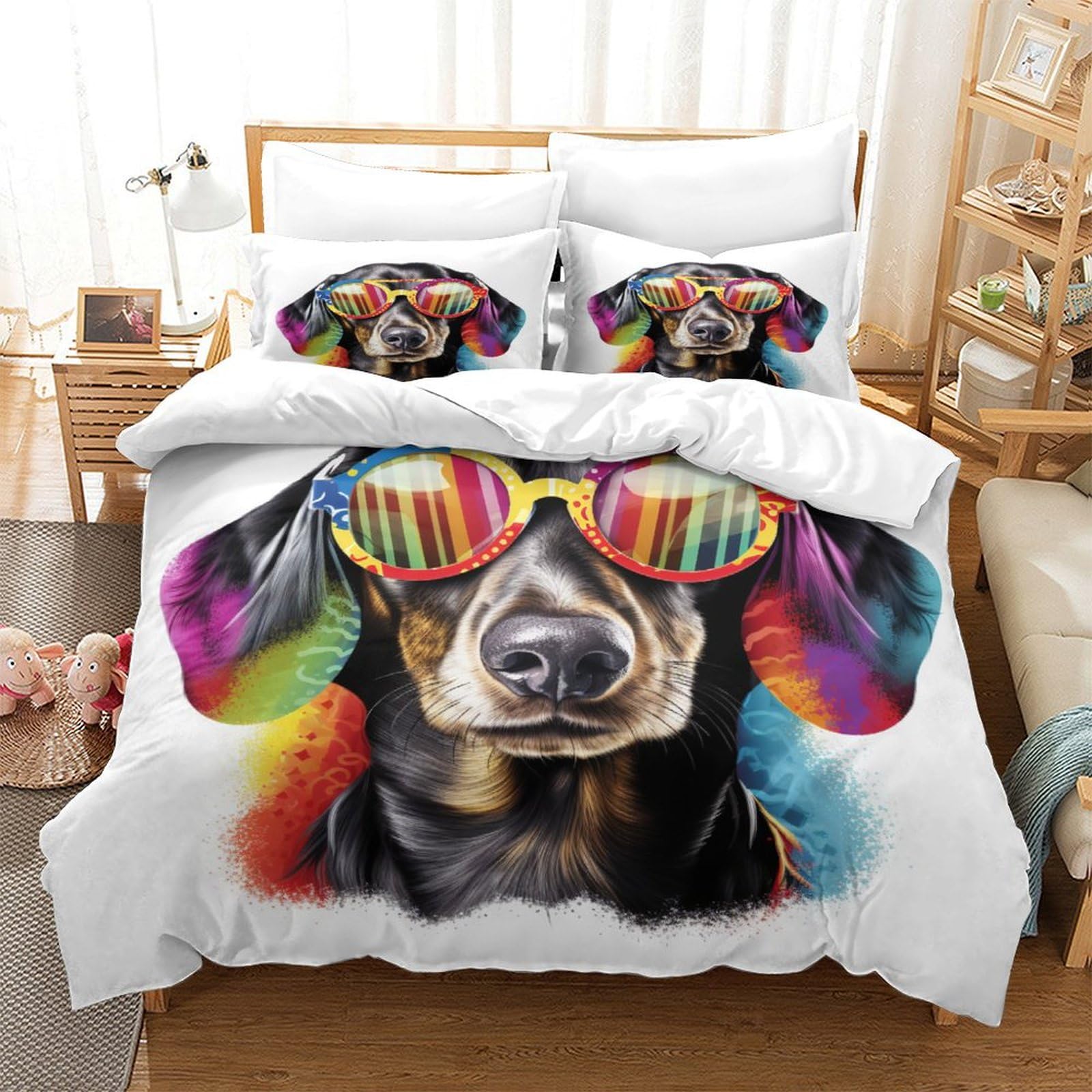 Parure de lit hypoallergénique avec fermeture éclair microfibre douce