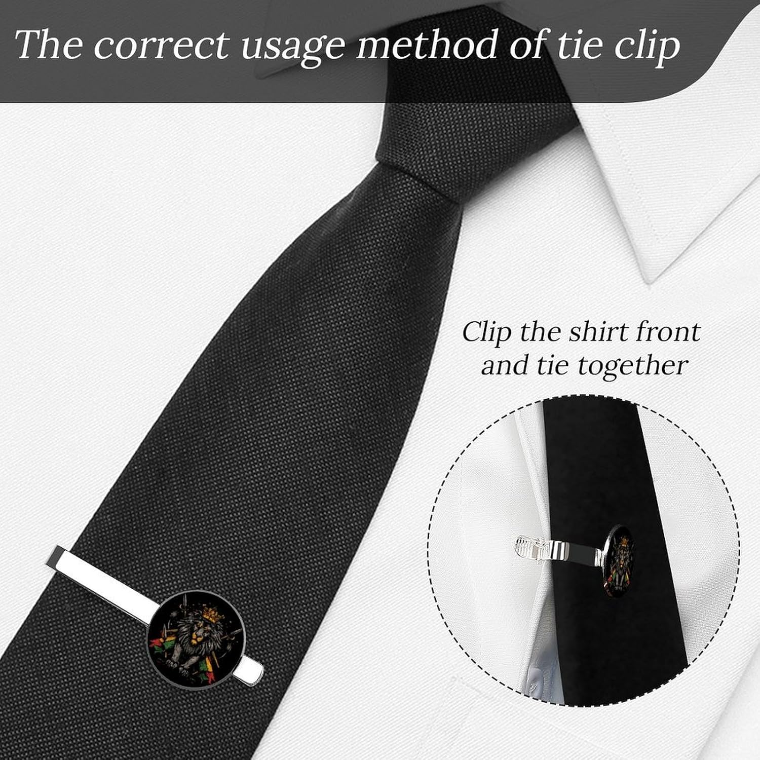 Lion Flag Reggae Rastafarian Rasta Tie Clip Fashion Jewelry Necktie Pin for Wedding Busiess Office Accessories