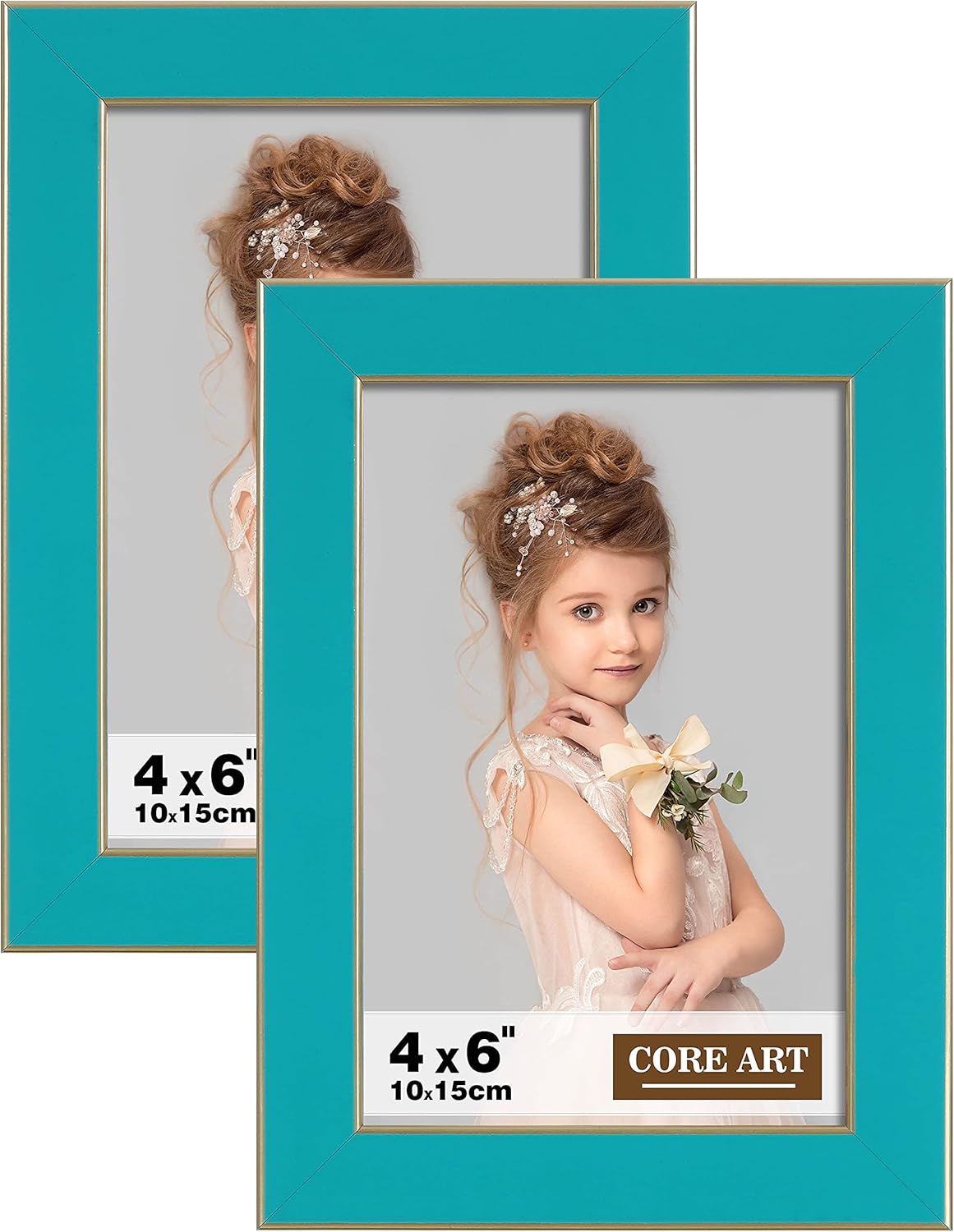 CORE ART 4x6 Picture Frames, Turquoise Blue Photo Frames