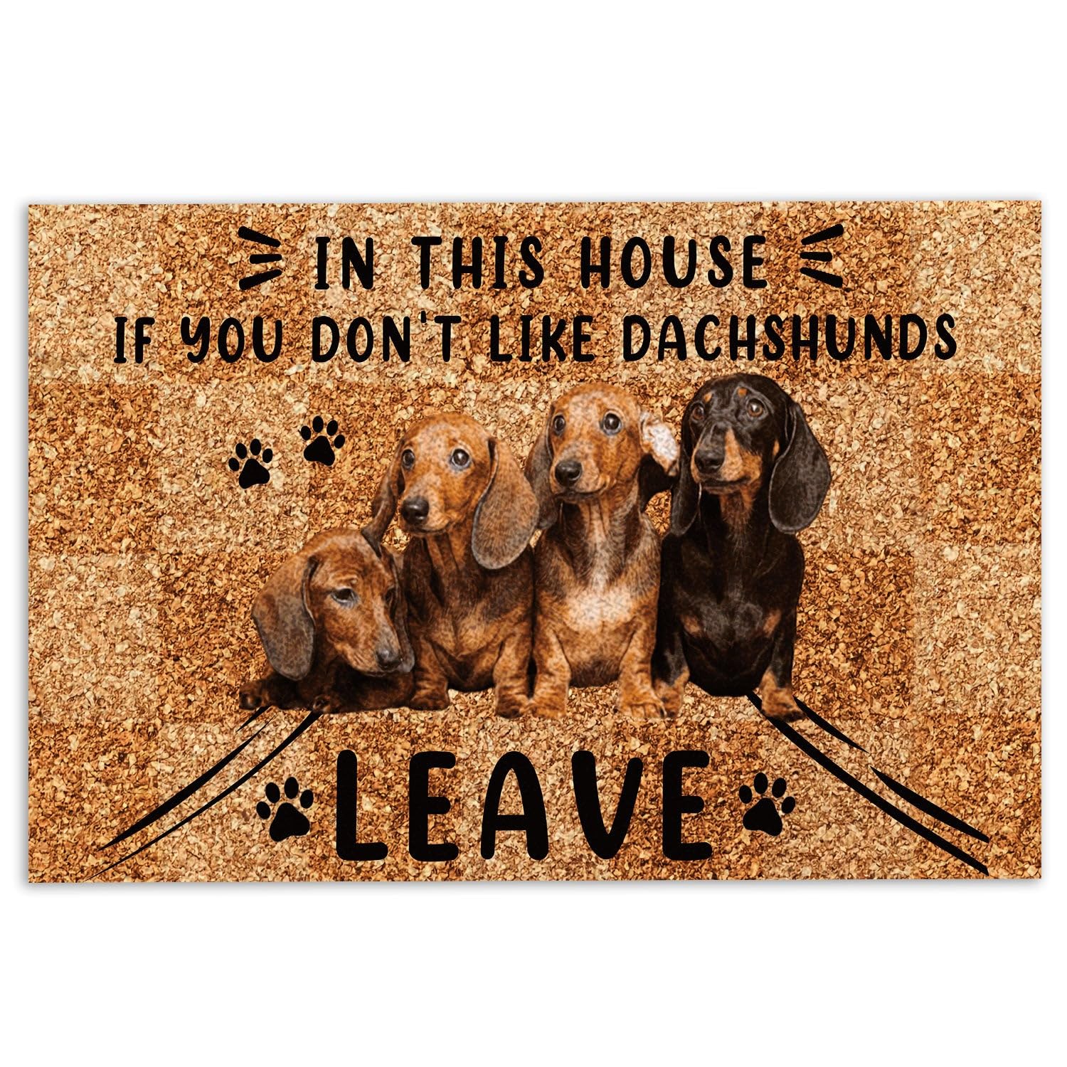 Felpudo de perro salchicha en esta casa si no te gustan los dachshunds leave Weiner Doxie bienvenido, antideslizante, felpudo divertido, tapete para baño, cocina, porche, entrada, 40 x 60 cm
