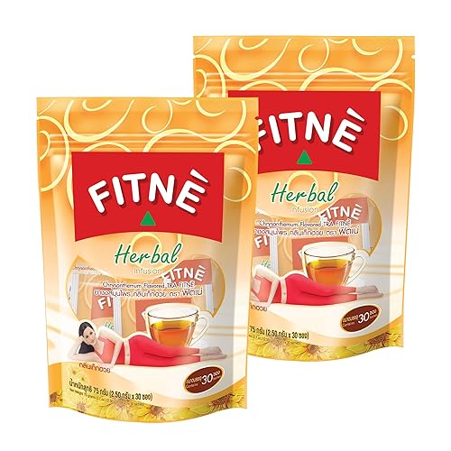 FITNÈ Té de hierbas de crisantemo, infusión de senna, suave, suave, relajante, natural, suave, desintoxicante, sin calorías, sin cafeína, 60 bolsas