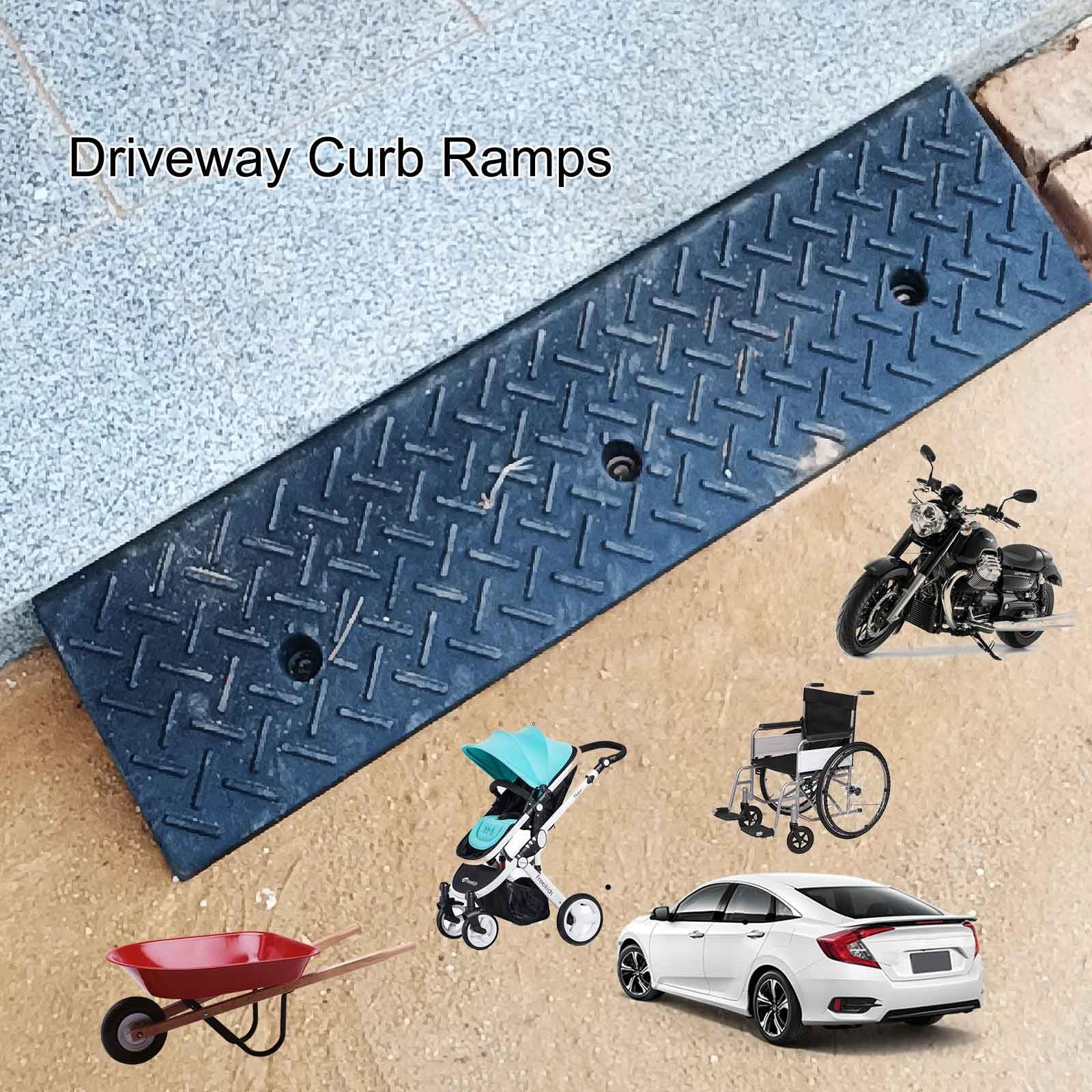 YAEGER Rampa de Umbral de Goma Rampa de Acceso para VehíCulos Antideslizante Rampa de TransicióN PortáTil para Coches, Sillas de Ruedas, Bicicletas, Motocicletas(4cm)