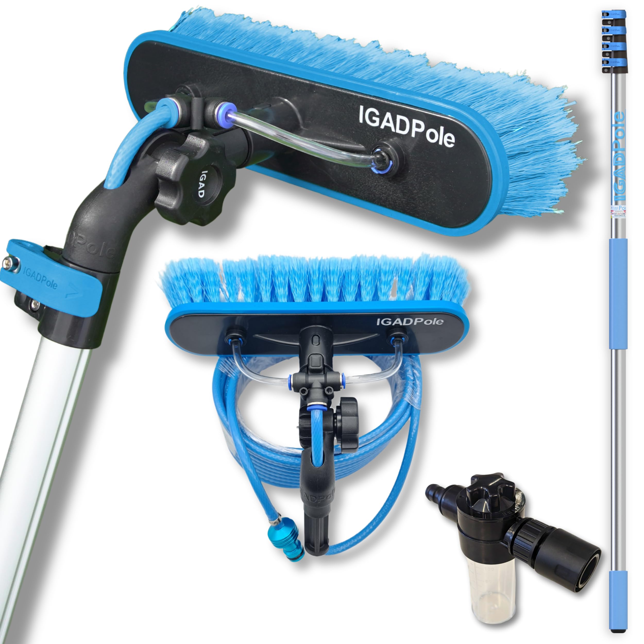 Igad Igadpole 5M Washing Brush With Hose & 3 Section Telescopic Pole For Cleaning