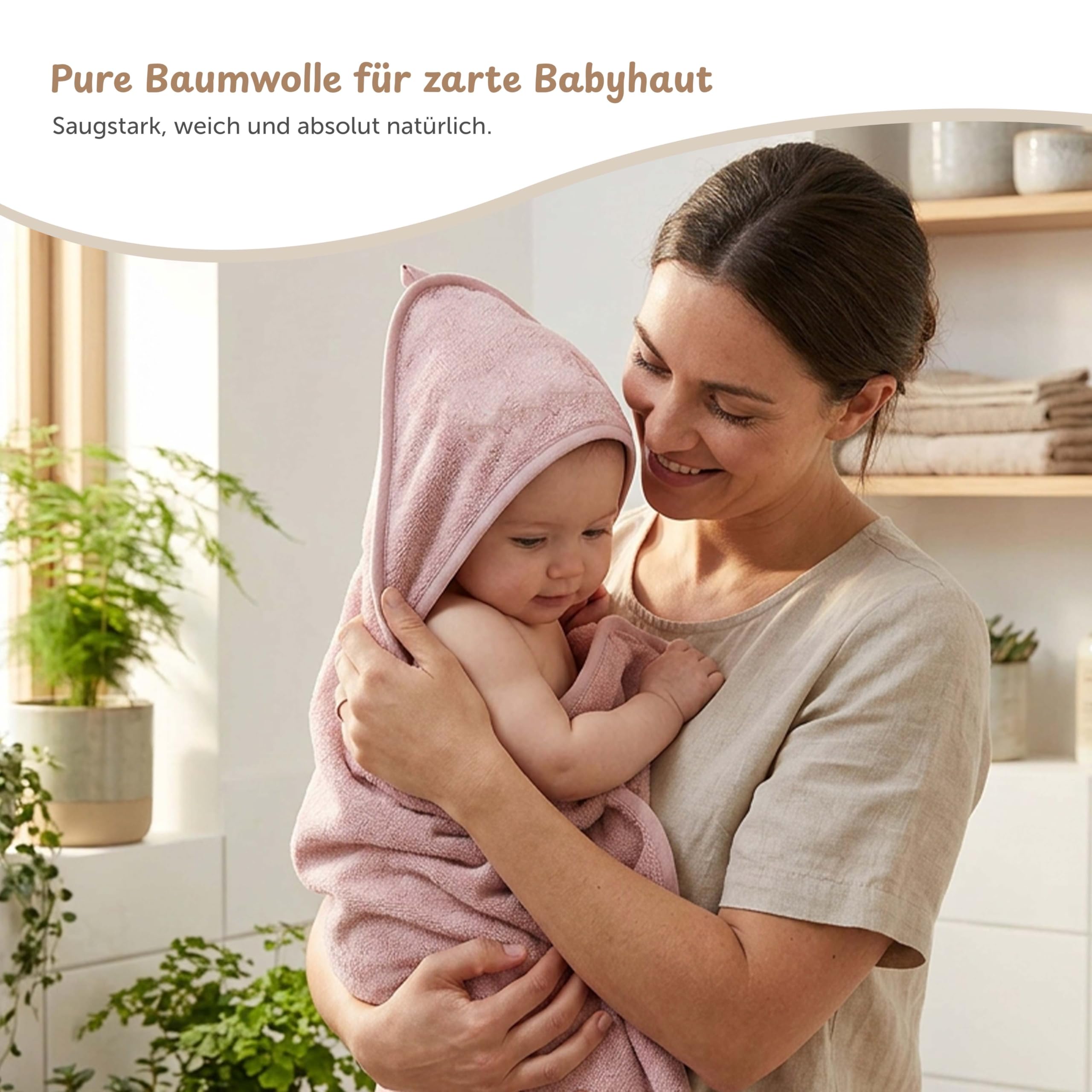 Kidsmood - personalisiertes Kapuzenhandtuch Baby | Niedliches Babyhandtuch, Bestickt mit Namen | Flauschig & sicher für zarte Babyhaut Liebevolles Geschenk zur Geburt Mädchen & Jungen (75x75 cm)