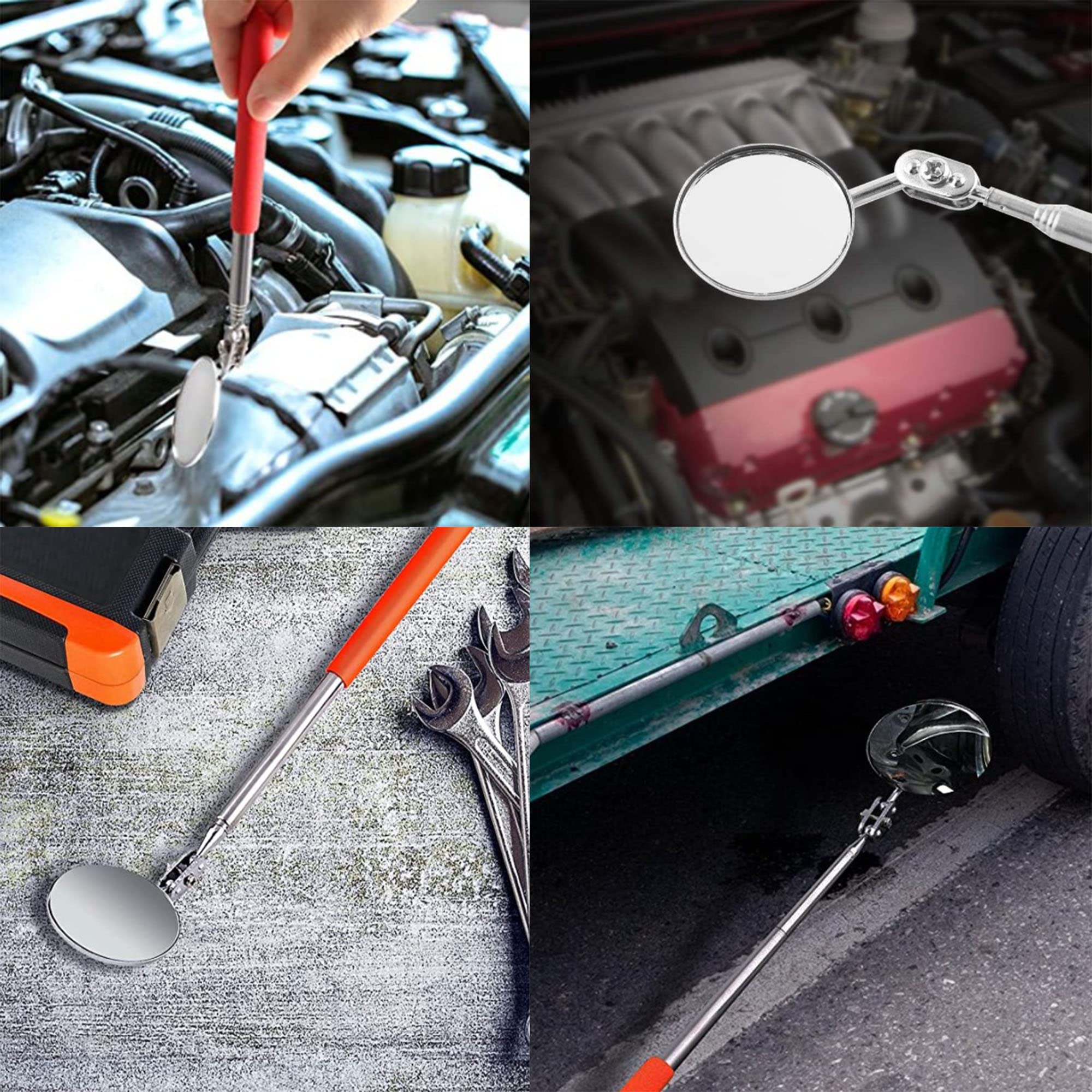 Specchio Telescopico A LED Per Ispezioni Auto - Strumento Regolabile 360&deg;