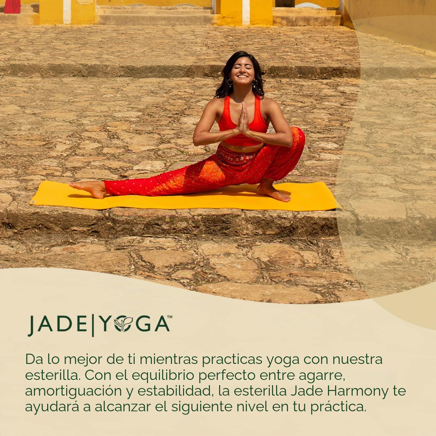 JADE YOGA Harmony - Tapete de yoga diseñado para proporcionar un agarre seguro para ayudar a mantener tu postura