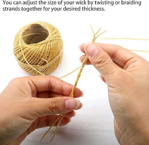 Miniatura 7 de Mecha de cáñamo MILIVIXAY con revestimiento de cera de abejas natural, cera de abejas de grado comestible, carrete de 200 pies, tamaño estándar