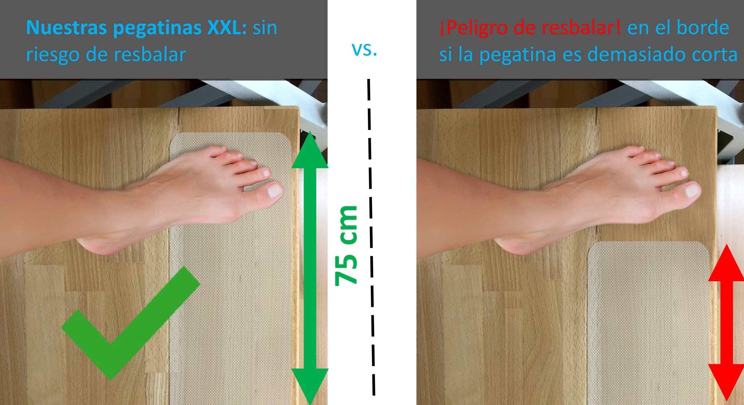 Cinta Antideslizante 18 Unidades XXL (75x12 cm) Cintas Transparentes Antideslizantes para Escaleras – Cinta Antideslizante Escaleras Interiores – Incluye Rodillo [Lanzamiento 2021]