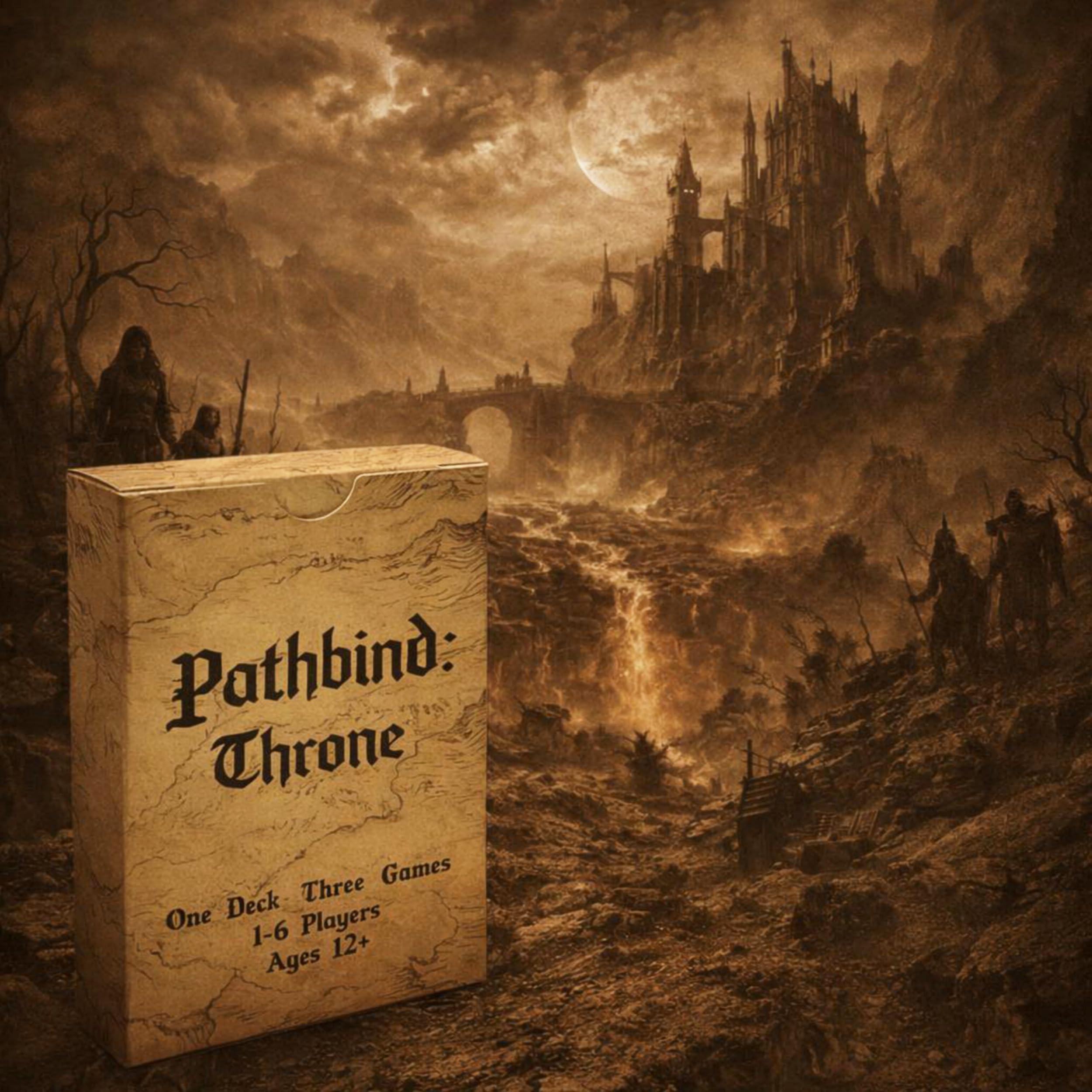 Pathbind: Throne – Mythic Strategy Card Game | Path-Based Decisions & Tactical Planning | 1–6 Players | Solo, Co-op & Competitive Modes