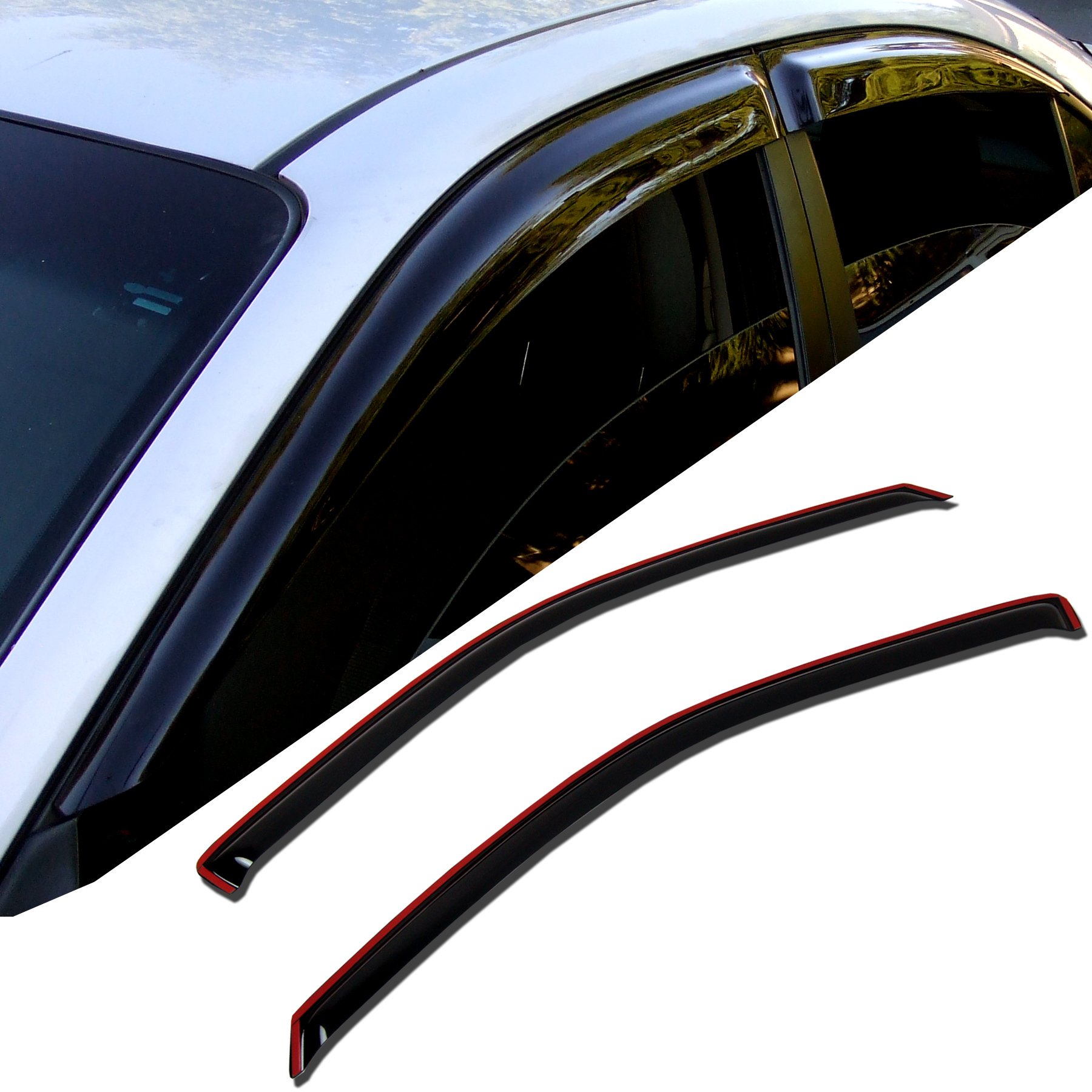 WD-743 Tinted Smoke Out-Channel Window Visor Deflector Rain Guard 4-pc Set