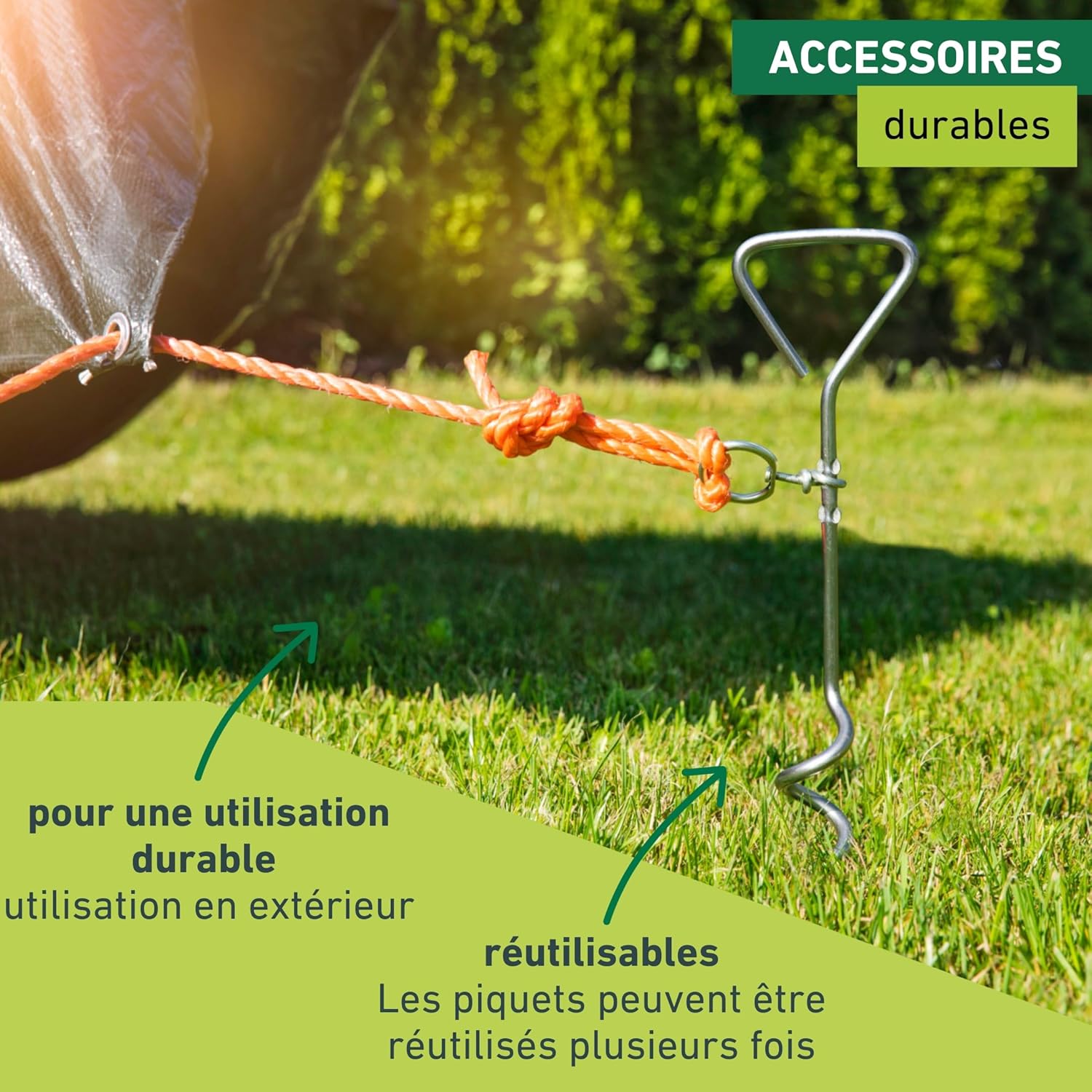 Windhager 07134, Ground Anchor, Peg Lead, Dog Stake, Spiral for Garden, 41 cm x 8 mm, galvanised, 4 x 8,5 x 41 cm