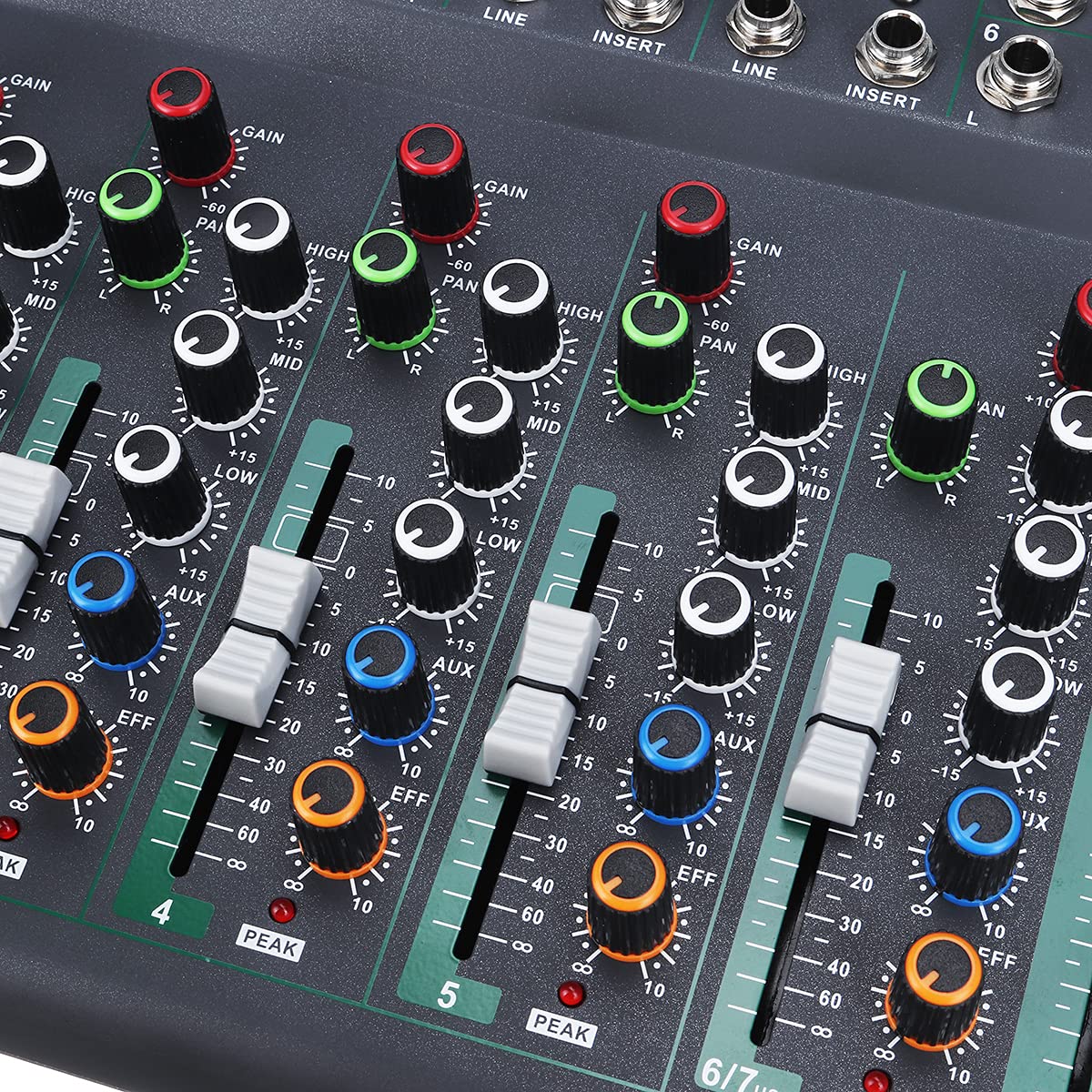 YONGYAO Microfono DJ a 7 canali per Il Controllo del Mixer Audio Bluetooth con LED Digital Display Music Stream