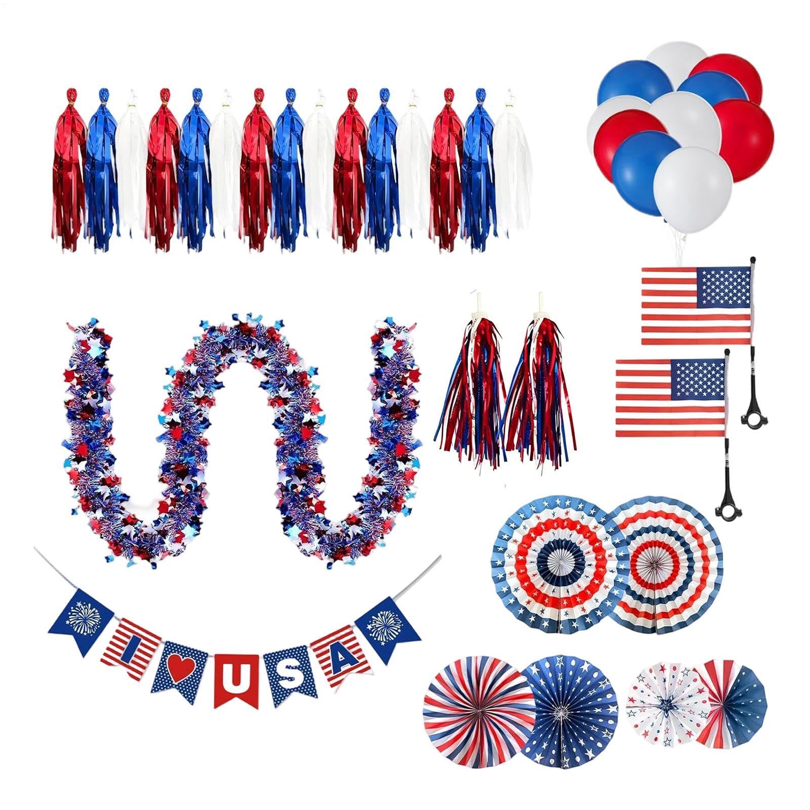 Kit de decoración para carrito con globos rojo y azul y adornos para radios de bicicleta 8