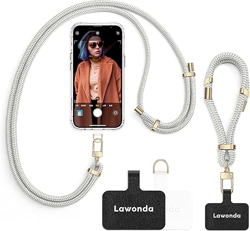 Miniatura 27 de 2 almohadillas de cordón ajustable para teléfono celular, correa para el cuello + cordón universal para la muñeca para teléfono celular + 2 piezas