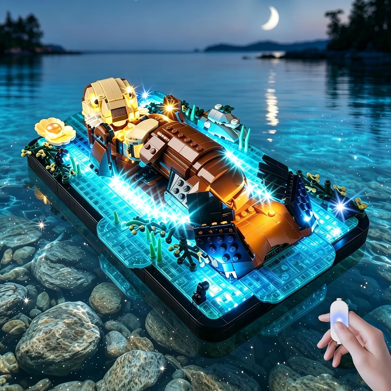 BrickSoul Light Kit Compatible with Lego Floating Sea Otters 21366 Building Set | Upgraded Touch Control & Dimming & Hidden Cable Tech (21366 Set NOT Included)