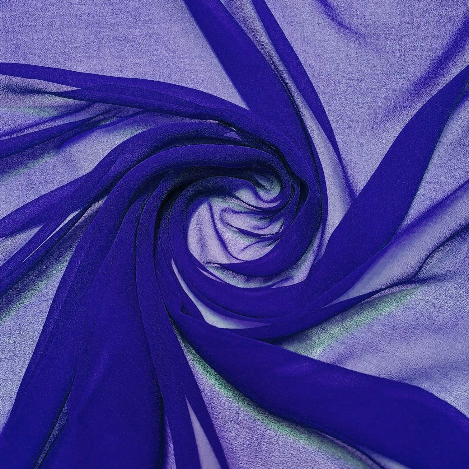 VDS Chiffon Fabric, 10 Yards Continuous Long, 44” Wide, Soft Sheer Arch Cloth for Wedding Engagement Event Party Banquet Decoration Canopy Arbor Drapery Panel Backdrop Bridal Sewing DIY (Royal Blue) — image 1
