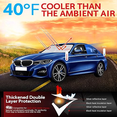 Miniatura 124 de KAYZT Parasol para parabrisas para Toyota Tacoma 2016-2025, plegable, accesorios de ajuste personalizado para ventana delantera