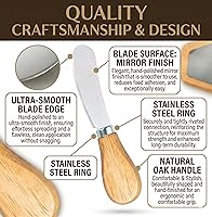 Vista 5 de Pequeños cuchillos esparcidores de queso, mango de madera, 5 pulgadas, cuchillos de cóctel de acero inoxidable para condimentos, queso, mantequilla