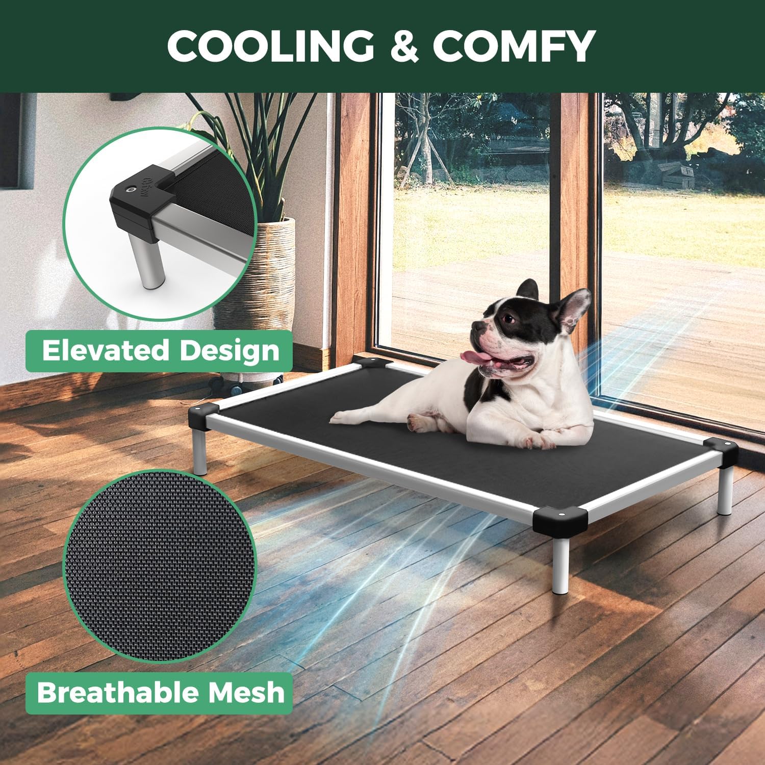 Amazon | FXW TitanNest 噛み込み防止高架犬用ベッド、屋内/屋外