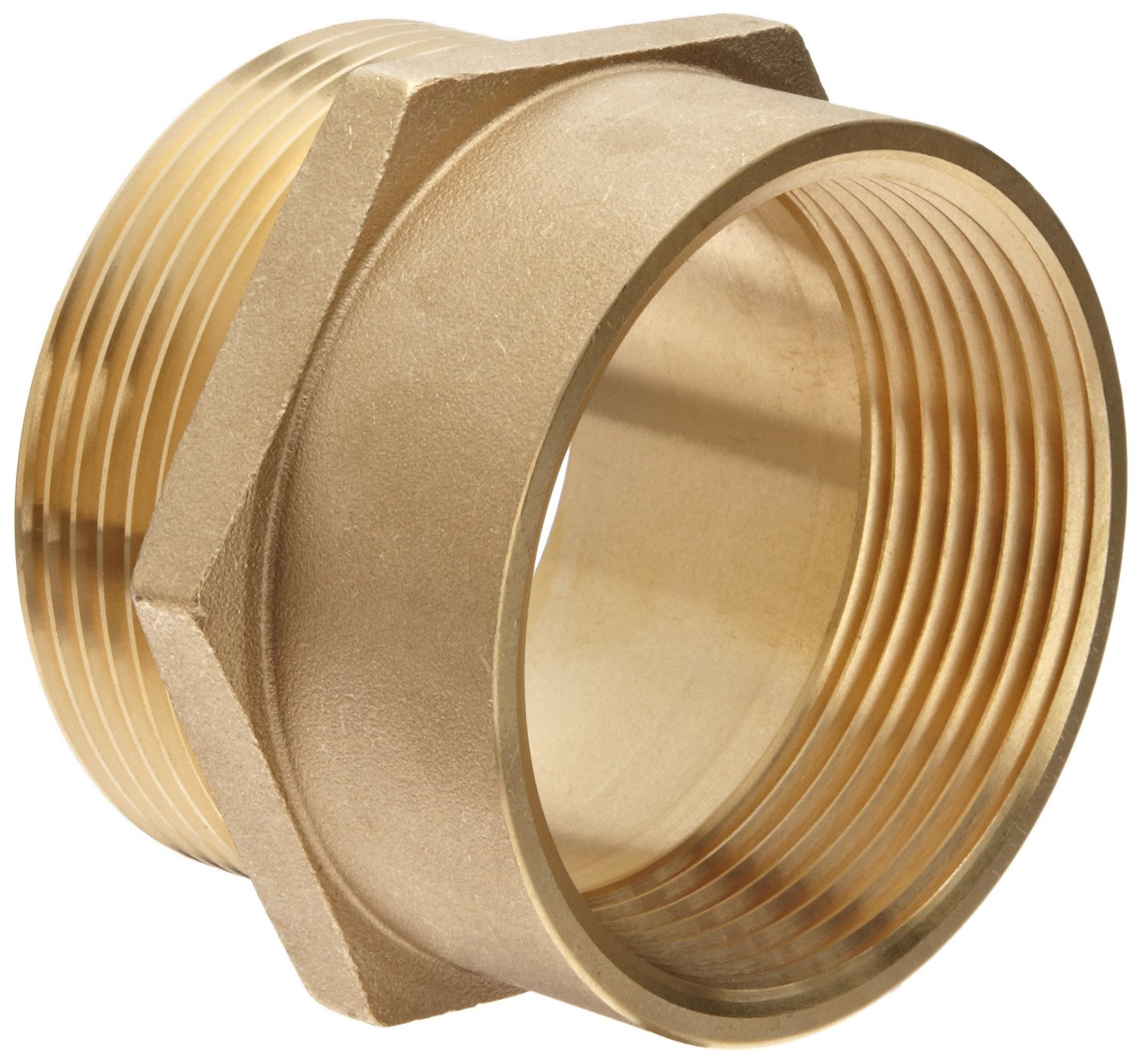 Moon 357-2562521 Brass Fire Hose Adapter, Nipple, 2-1/2