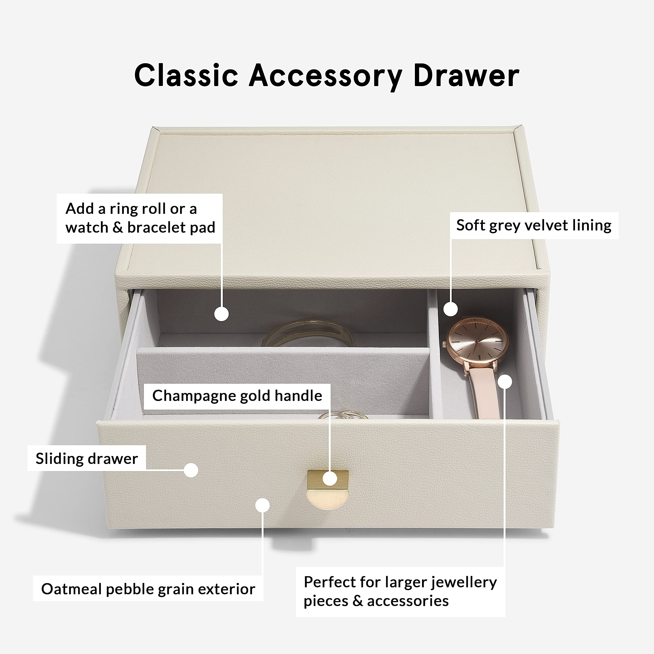 Stackers Oatmeal Classic Jewellery Box – Set di 3 pezzi (con drawer)