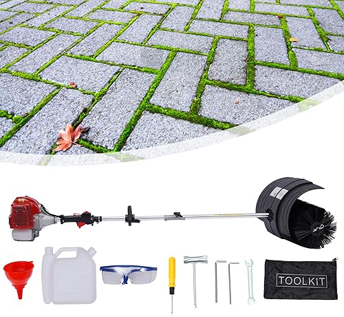 Miniatura 3 de Futchoy Barredora alimentada por gasolina 52CC 1000ML Herramientas de limpieza de escoba de mano 1700W 2.3HP Cepillo de césped artificial