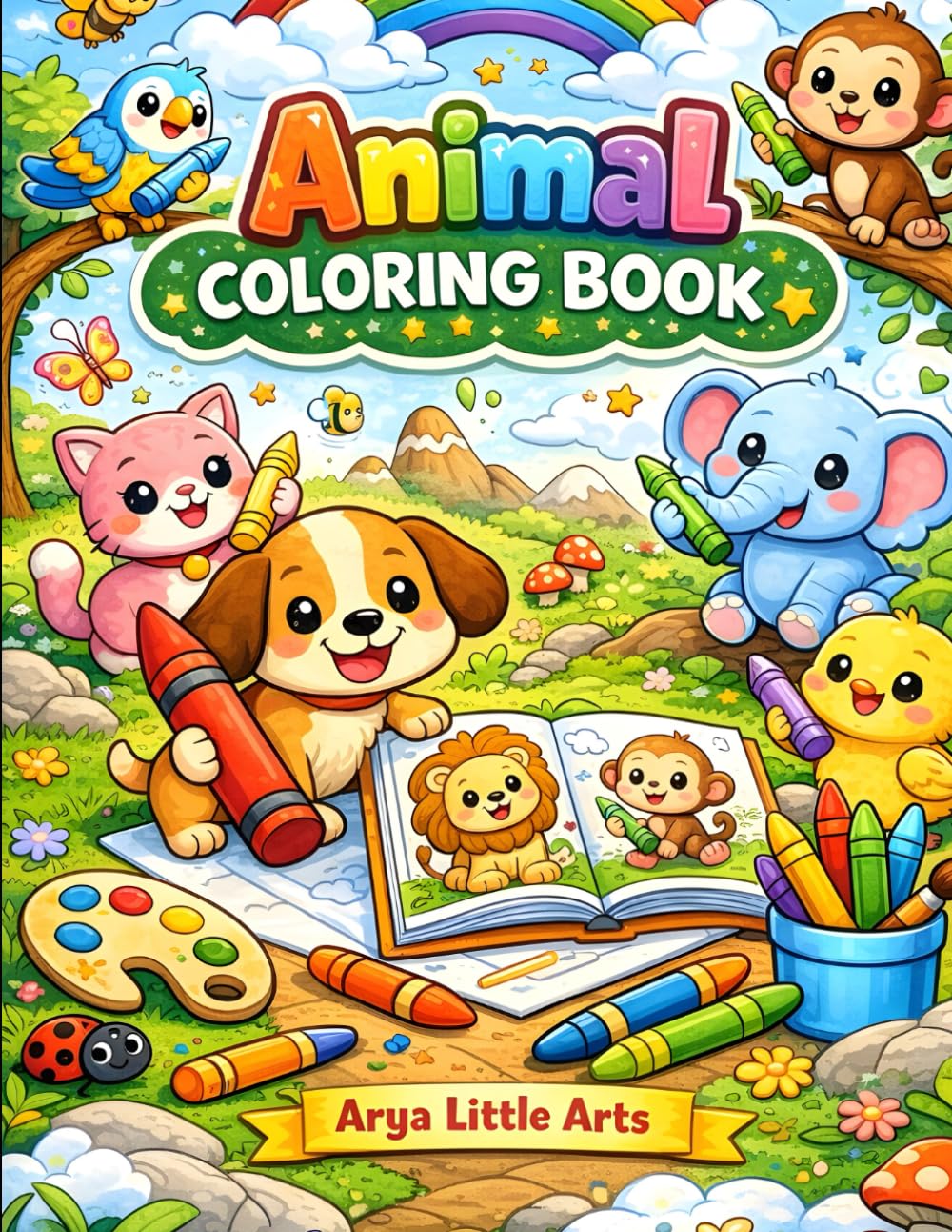 Animal Coloring Book for Kids Ages 3–6: Big and Easy Animal Coloring Pages for Toddlers and Preschoolers to Boost Creativity, Motor Skills & Screen-Free Fun
