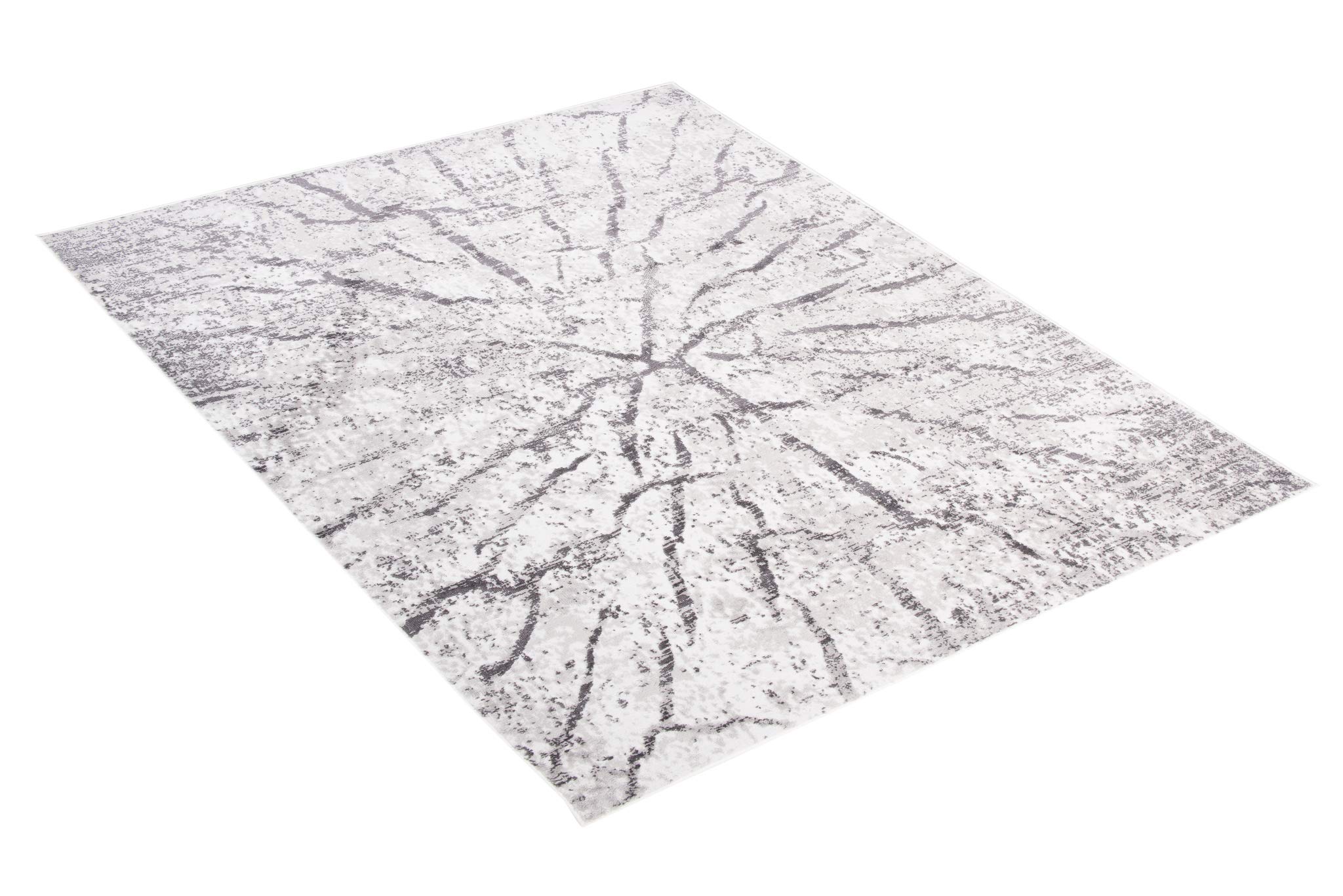 TAPISO Sky Tapis de Salon Chambre Salle à Manger Adulte Bureau Design Moderne Anthracite Gris Clair Moucheté Motif Abstrait Poil Court Moelleux 140 x 200 cm