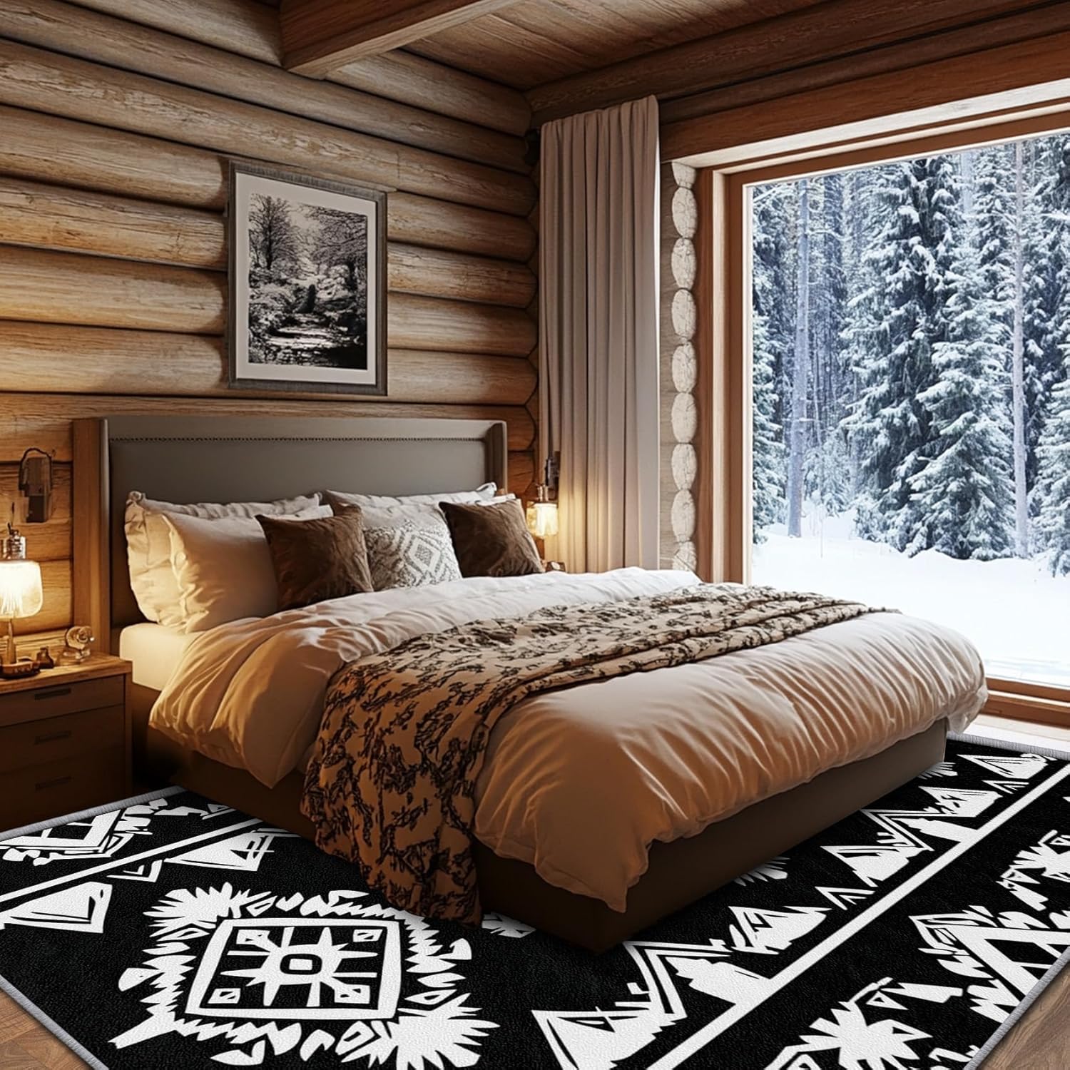 Native American Decor for Men - Aztec Rug, 2x3 Rug, Southwestern Rustic Area Rug, Bohemian Indian Door Mat, Washable & Non Slip & Soft Small Carpet, Aztec Home Decor