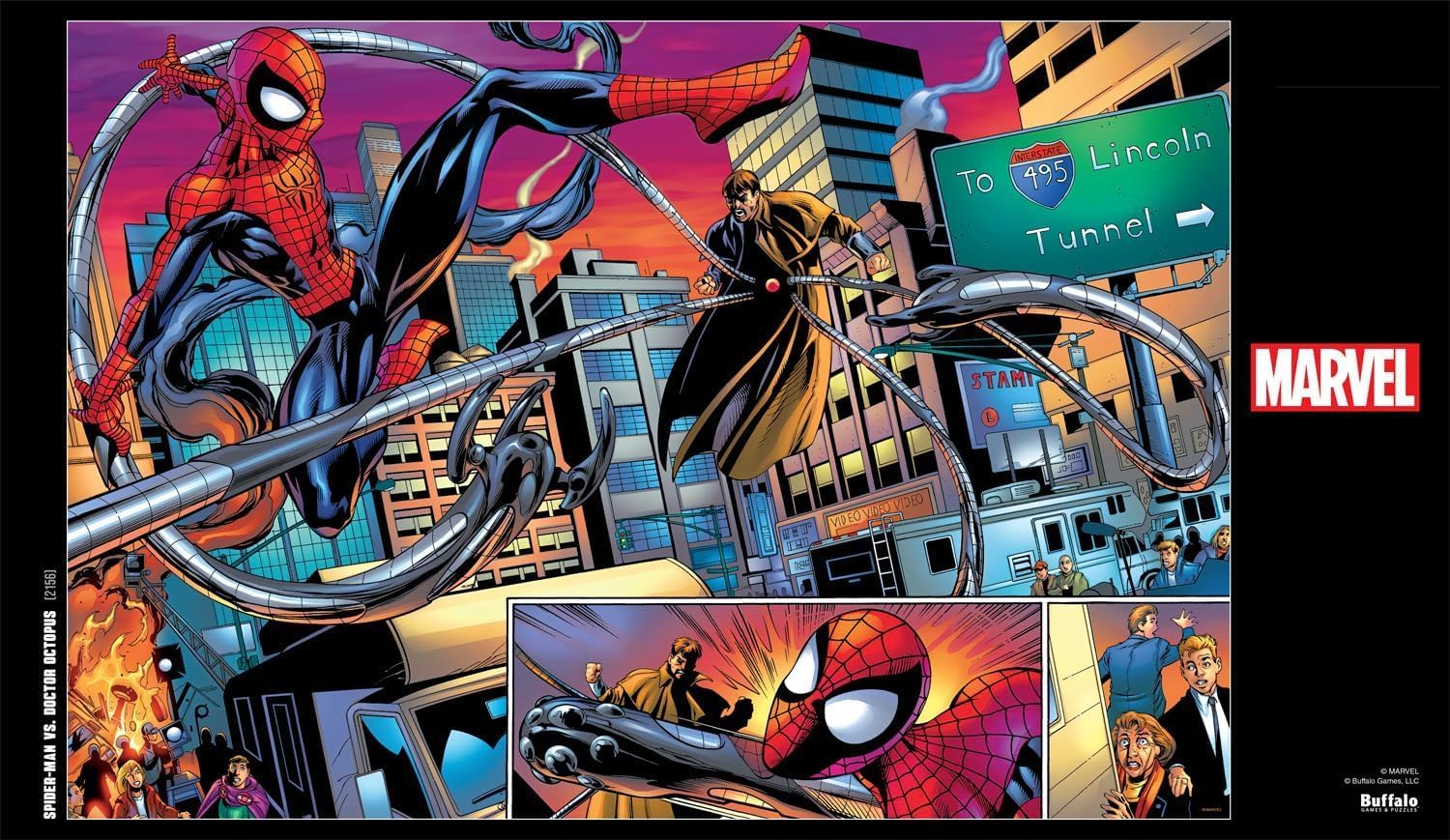 Buffalo Games - Marvel - Spider-Man vs. Doctor Octopus - 2000 Piece Jigsaw Puzzle for Adults -Challenging Puzzle Perfect for Game Nights - Finished Size is 38.50 x 26.50