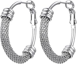 PROSTEEL Damen Creolen Ohrringe Edelstahl/18k vergoldet Huggie Kreolen Hoop Klappcreolen Ohrschmuck für Frauen Mädchen 25/30/40/60/70/80 mm Groß Kreis Ohrringe Accessoire