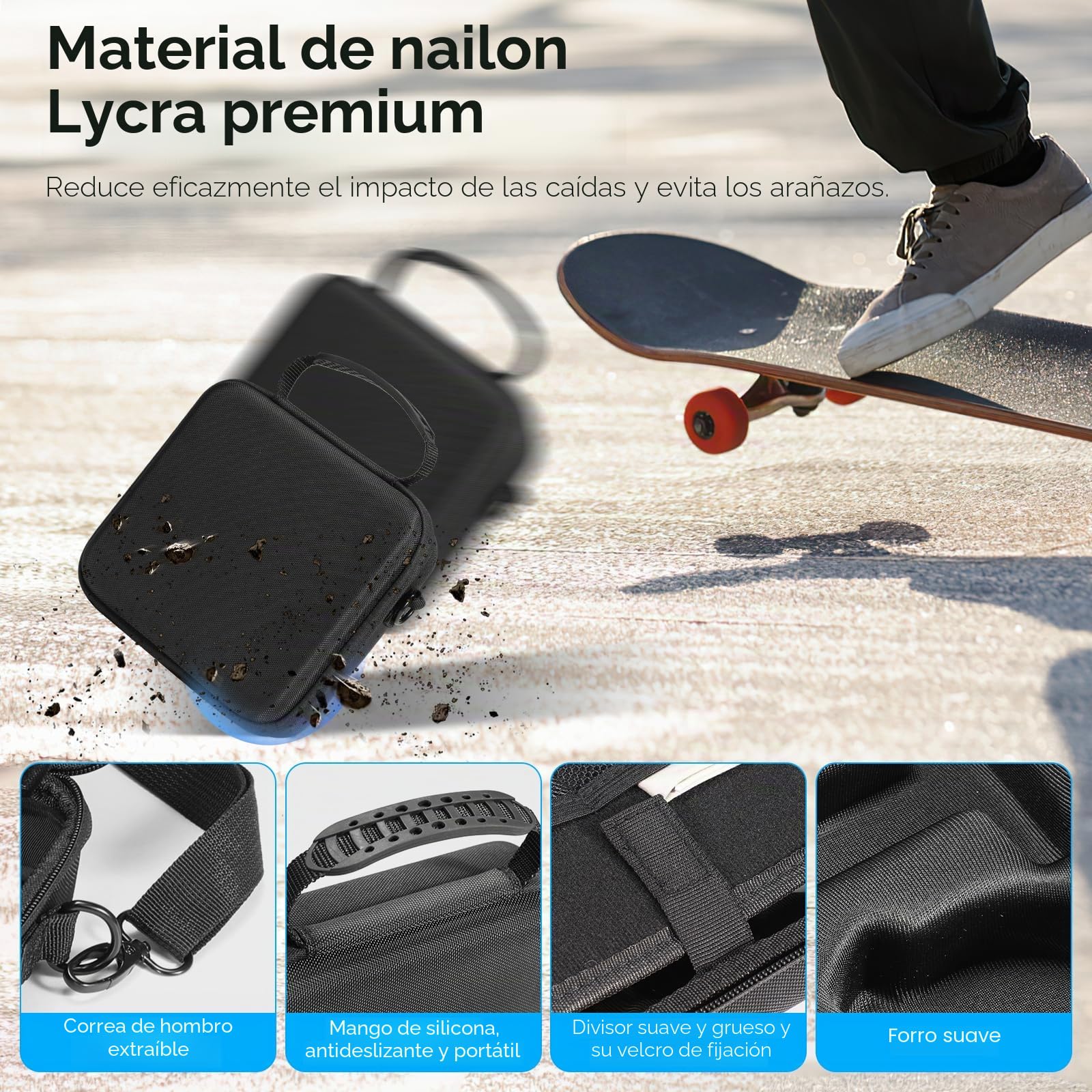 AMAZEAR Funda de Transporte para Accesorios Insta360 GO Ultra - Bolsa de Viaje Impermeable con Correa, Estuche Rígido para Protección y Organización, Negro