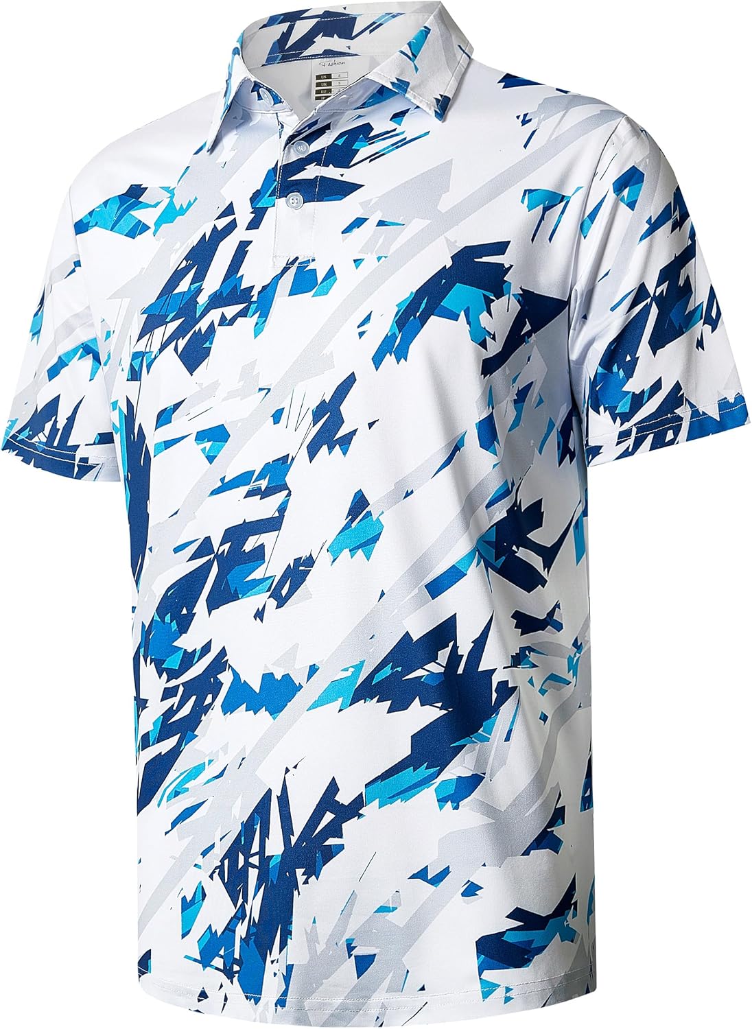ELETOP Men's Golf Polo Shirts Short Sleeve Moisture Wicking Hawaiian Tropical Polos Performance Golf Shirts for Men Dry Fit