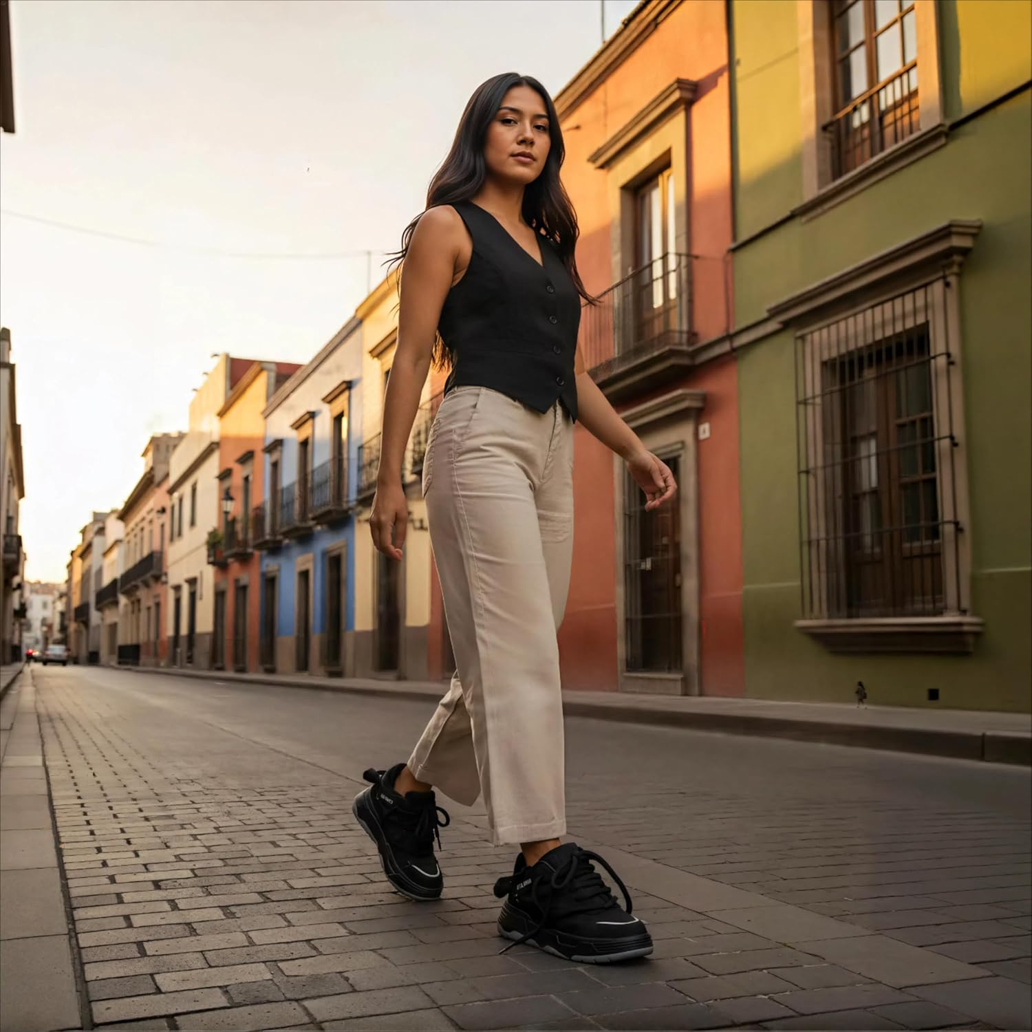 Women’s Faux Leather Fashion Platform Chunky Sneakers Lightweight Breathable Height Increasing Unisex Casual Walking Tennis Running Shoes