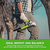 Vista 3 de GARDEN GURU - Cortadora de árbol de bypass – Cortadora compacta de acero de alto carbono de 15 pulgadas, tijeras de podar, mango de agarre cómodo