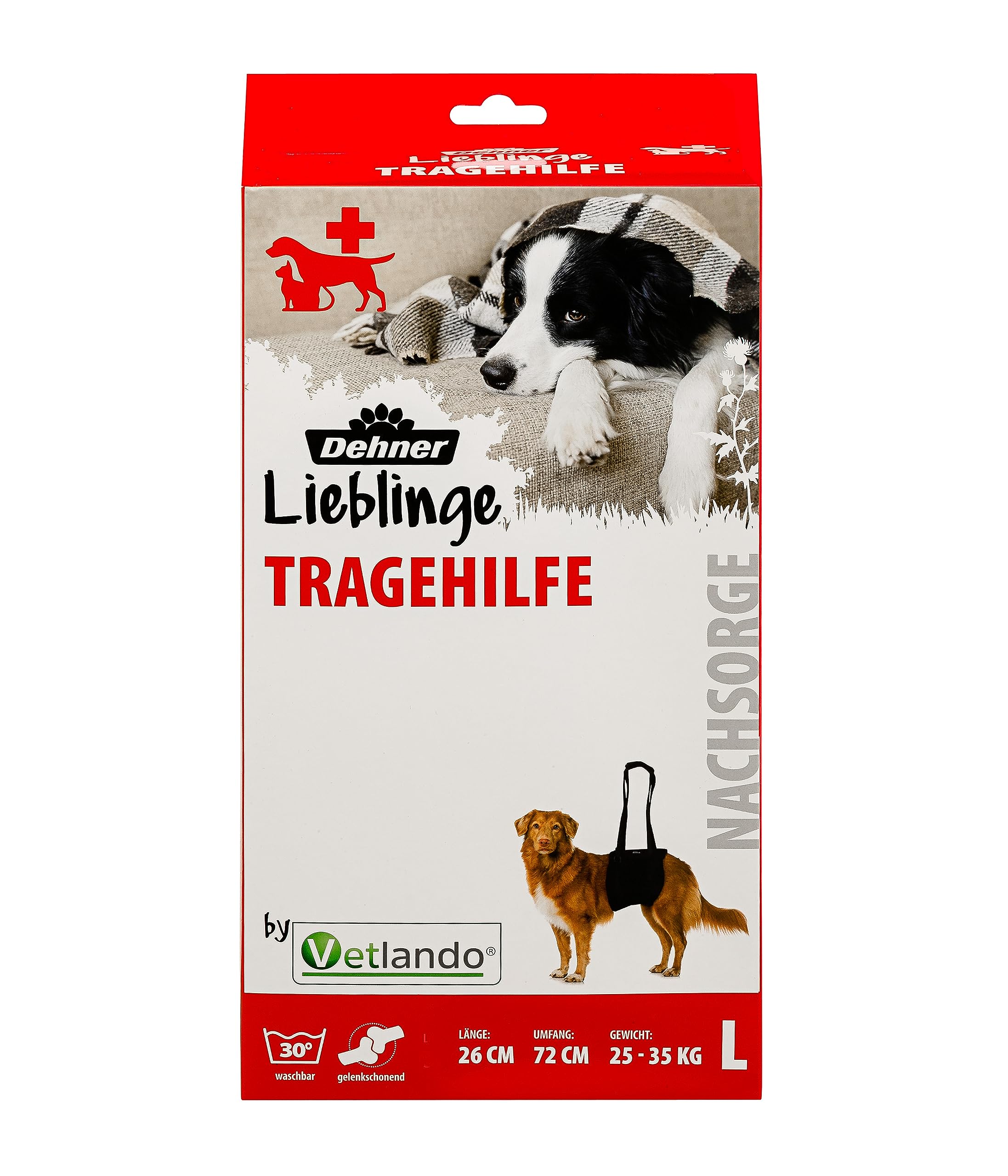Cama para perros Dehner Favoritos grande lavable en poliéster negro de 18x53 cm
